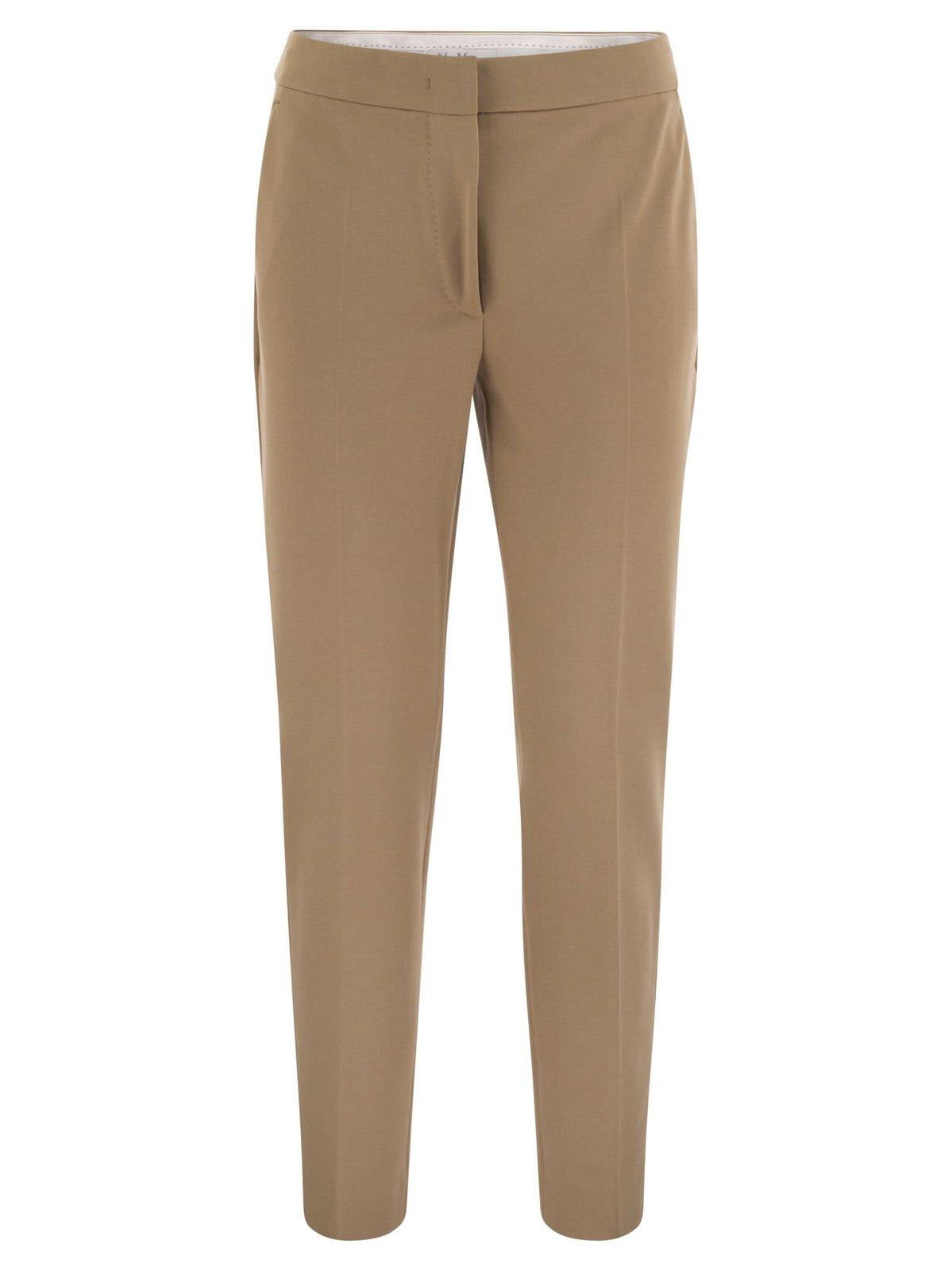 Shop Max Mara Pegno Slim-cut Trousers In Miele