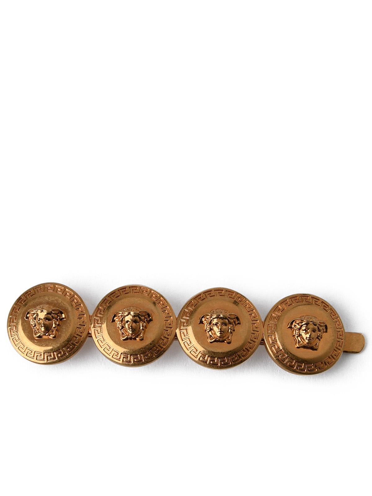 Shop Versace Gold Metal Left Medusa Clasp