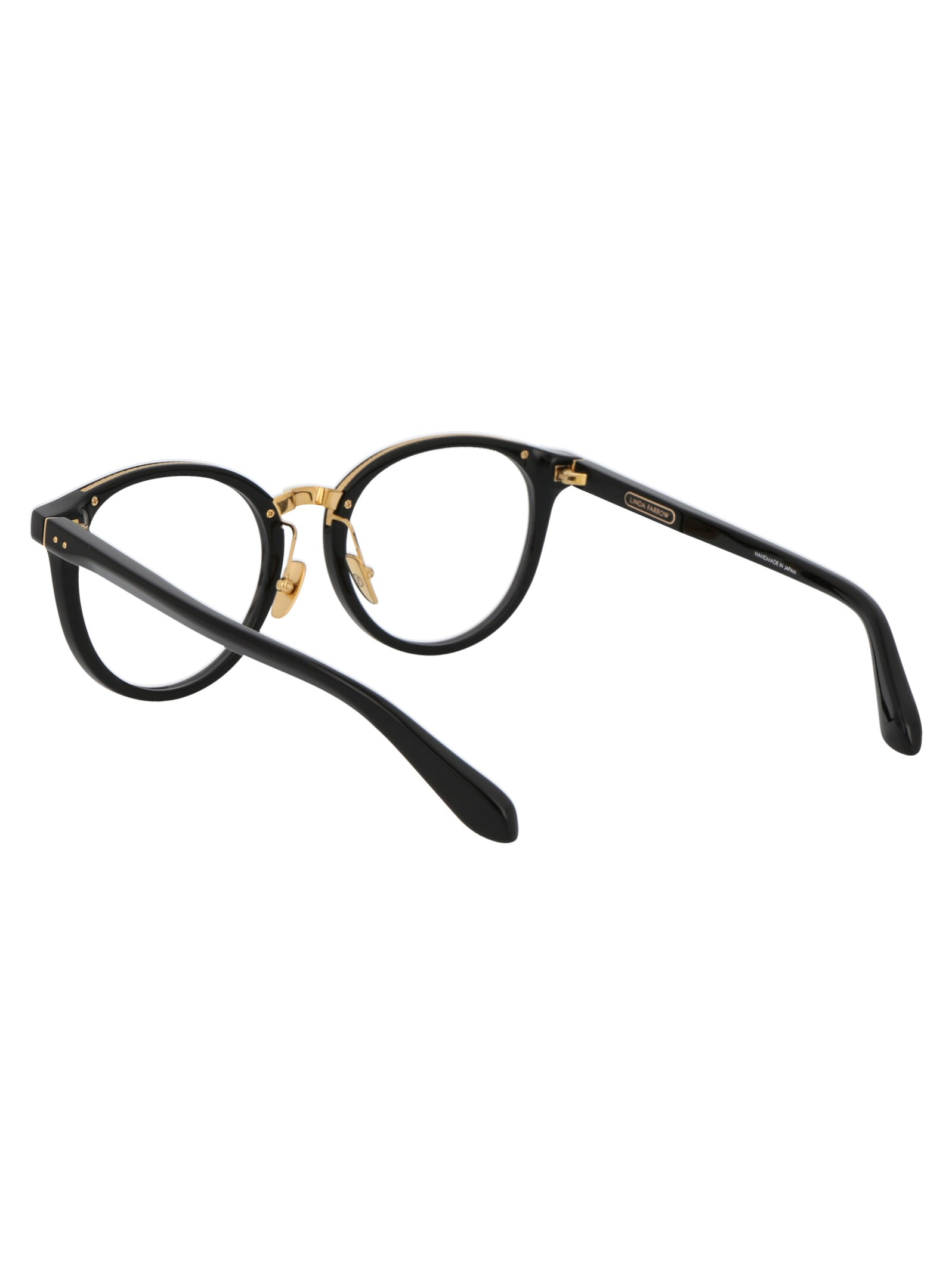 Shop Linda Farrow Morgan Glasses In Black/yellowgold/optical