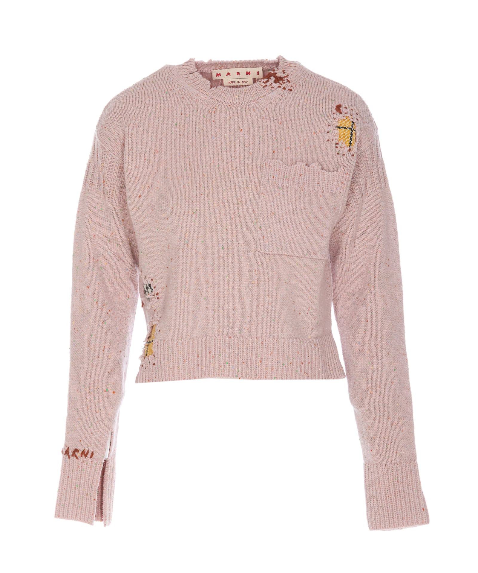 Shop Marni Darning Applications  Darning Appliications Sweater In Pink