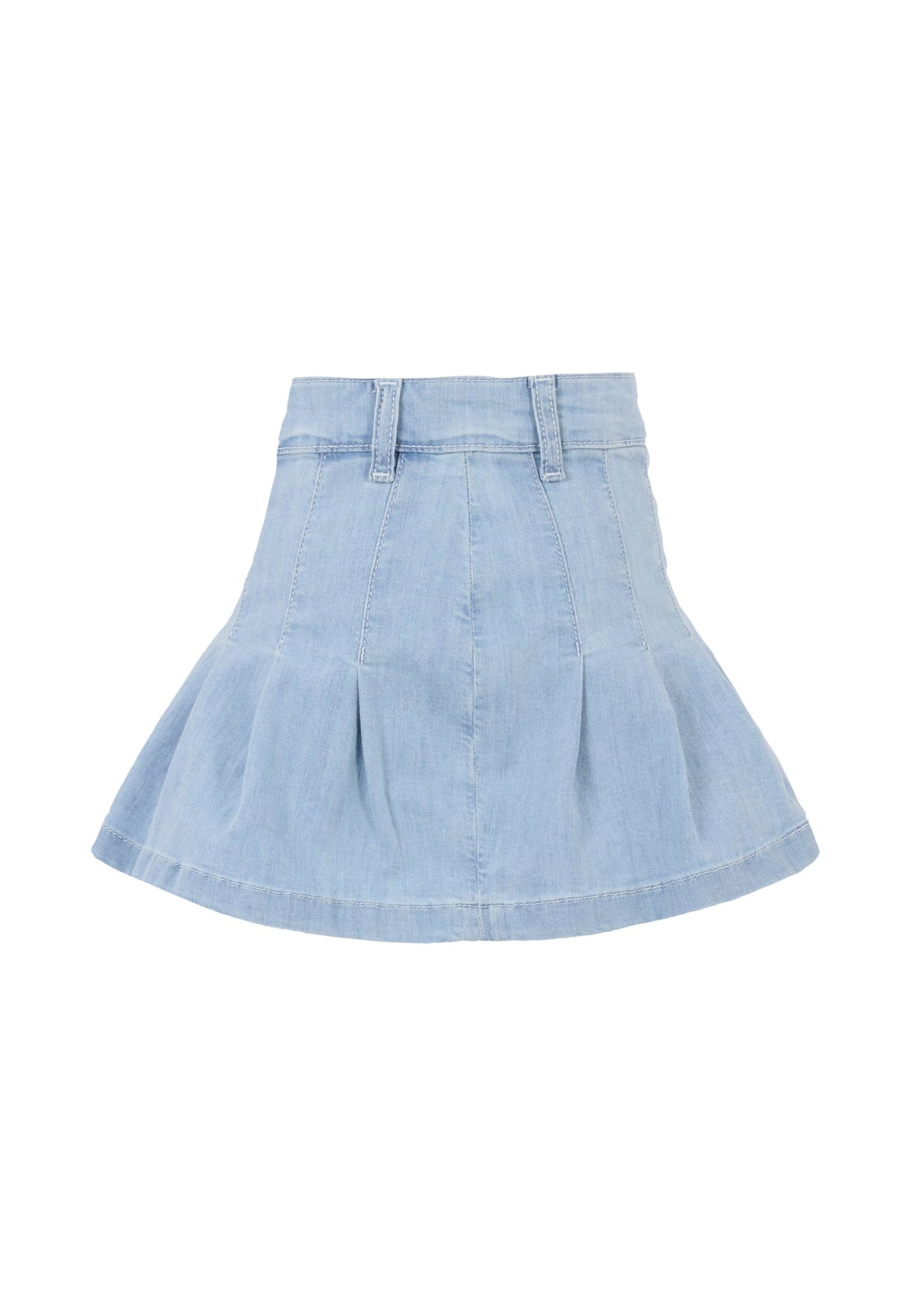Tommy Hilfiger Light Blue Skirt For Girl With Flag In Blue