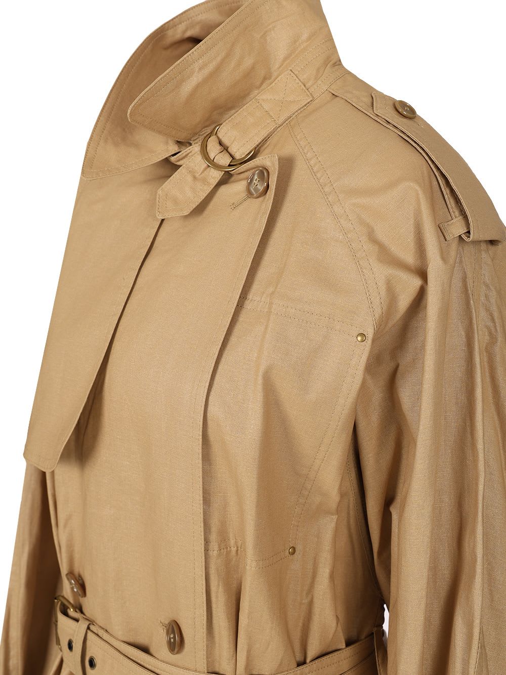 Isabel Marant Freanne Long Trench Coat In Beige