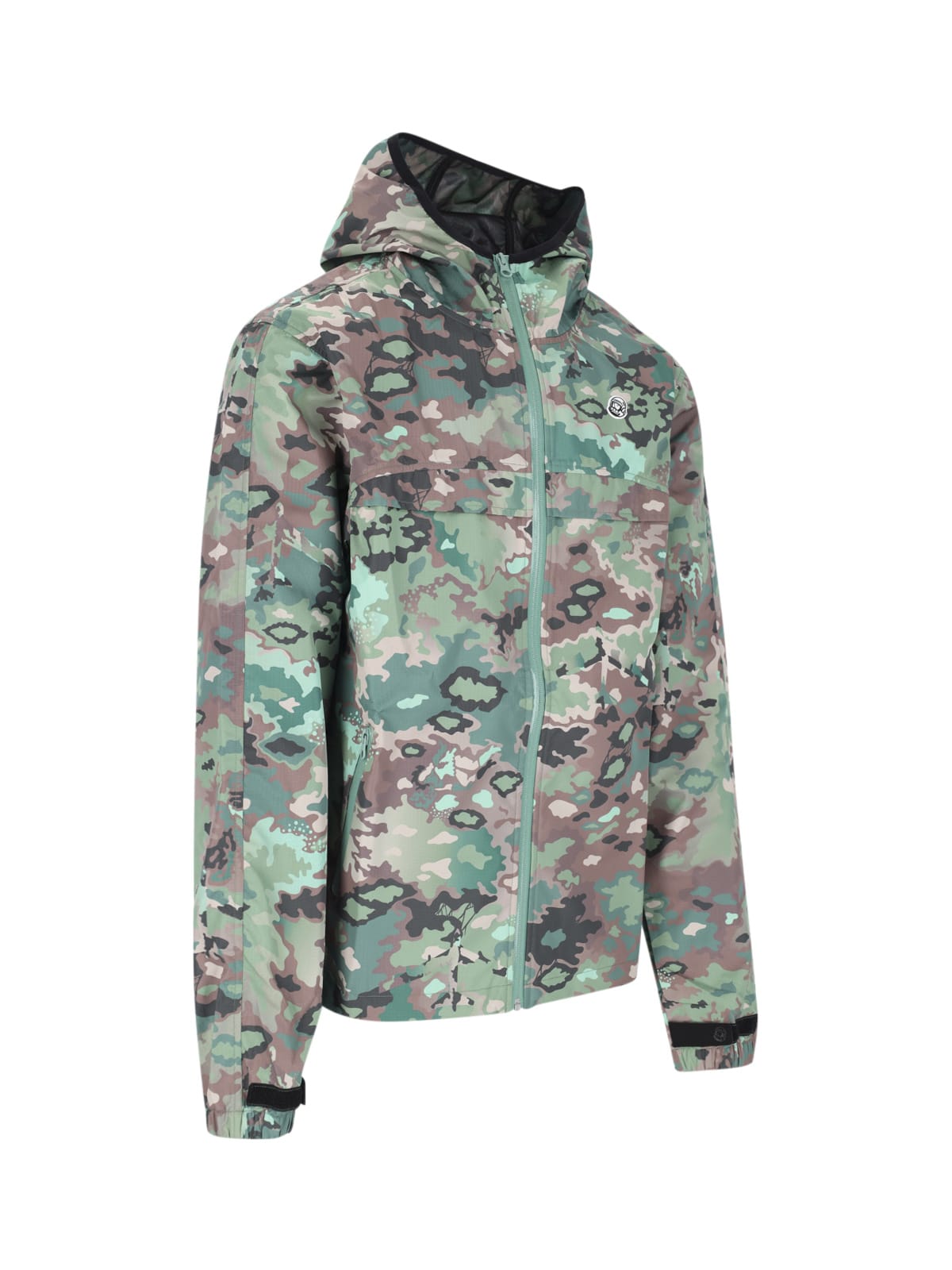 Shop Billionaire Nothing Camo Hooded Windbreaker Jacket In Multicolor