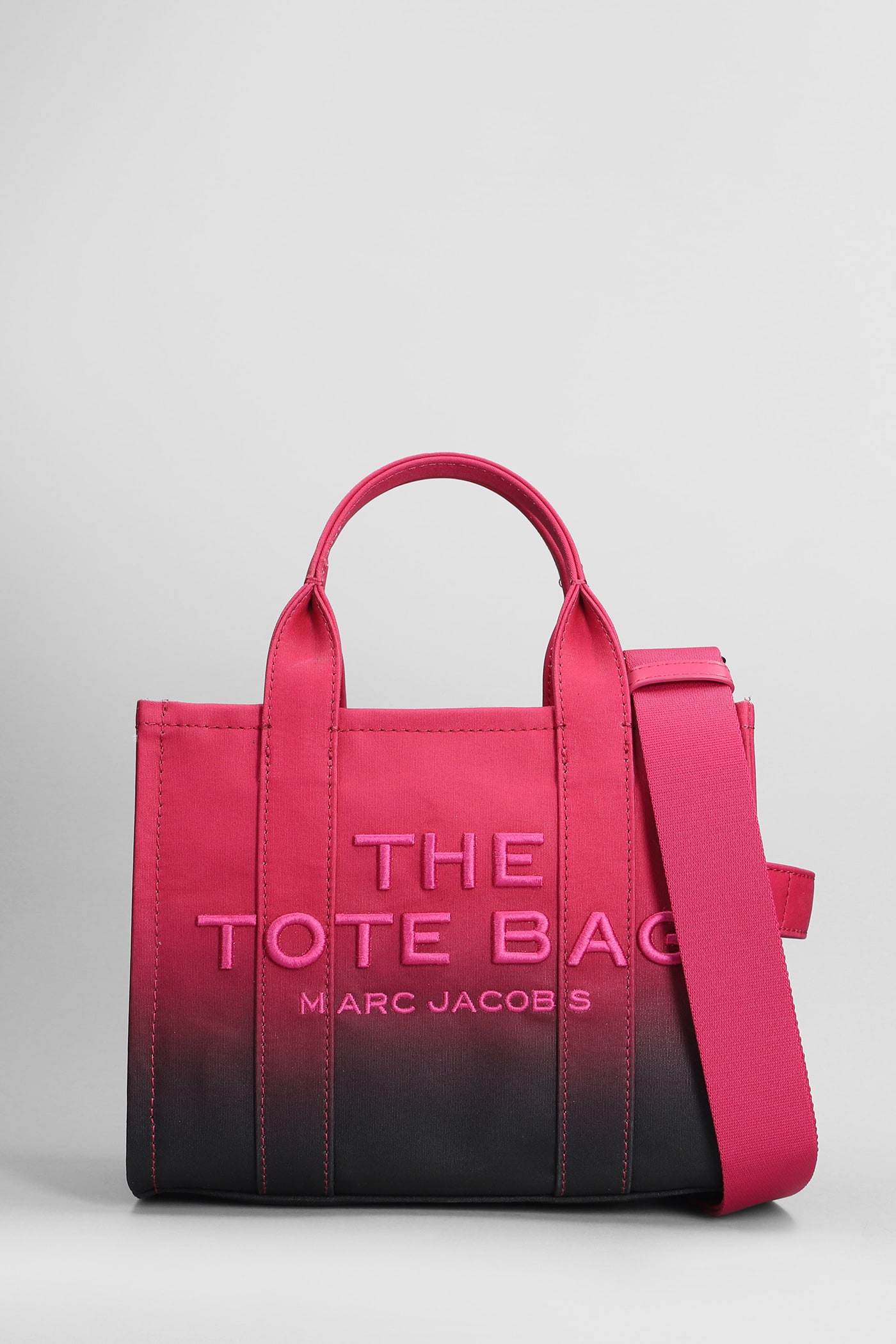 Shop Marc Jacobs The Small Tote Tote In Fuxia Cotton