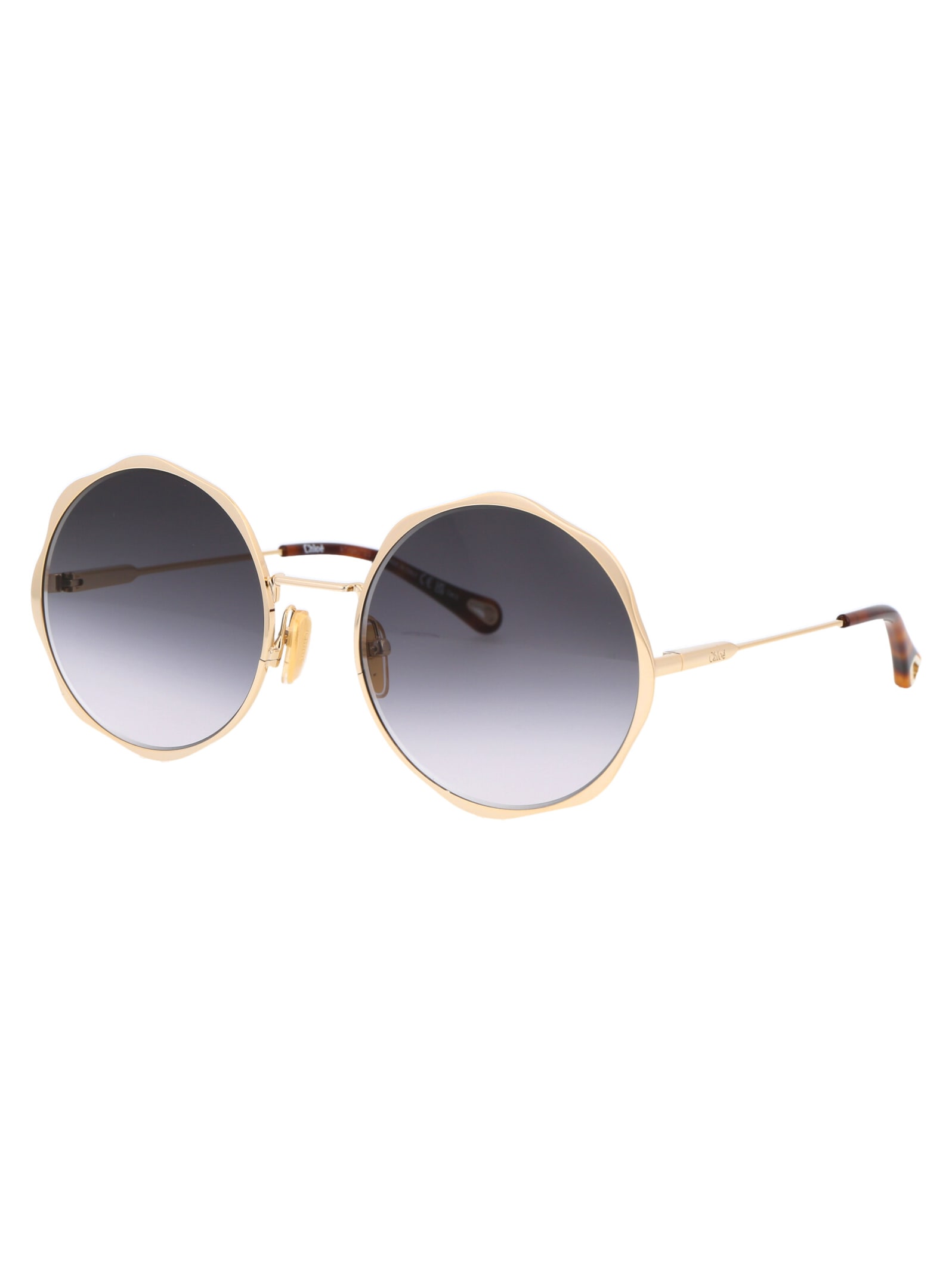 Shop Chloé Ch0184s Sunglasses In 001 Gold Gold Grey