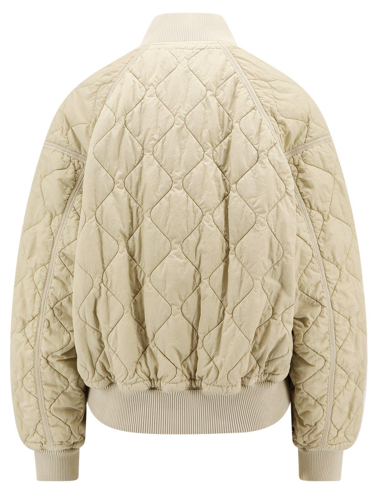 Shop Burberry Quilted Buttoned Bomber Jacket In Beige