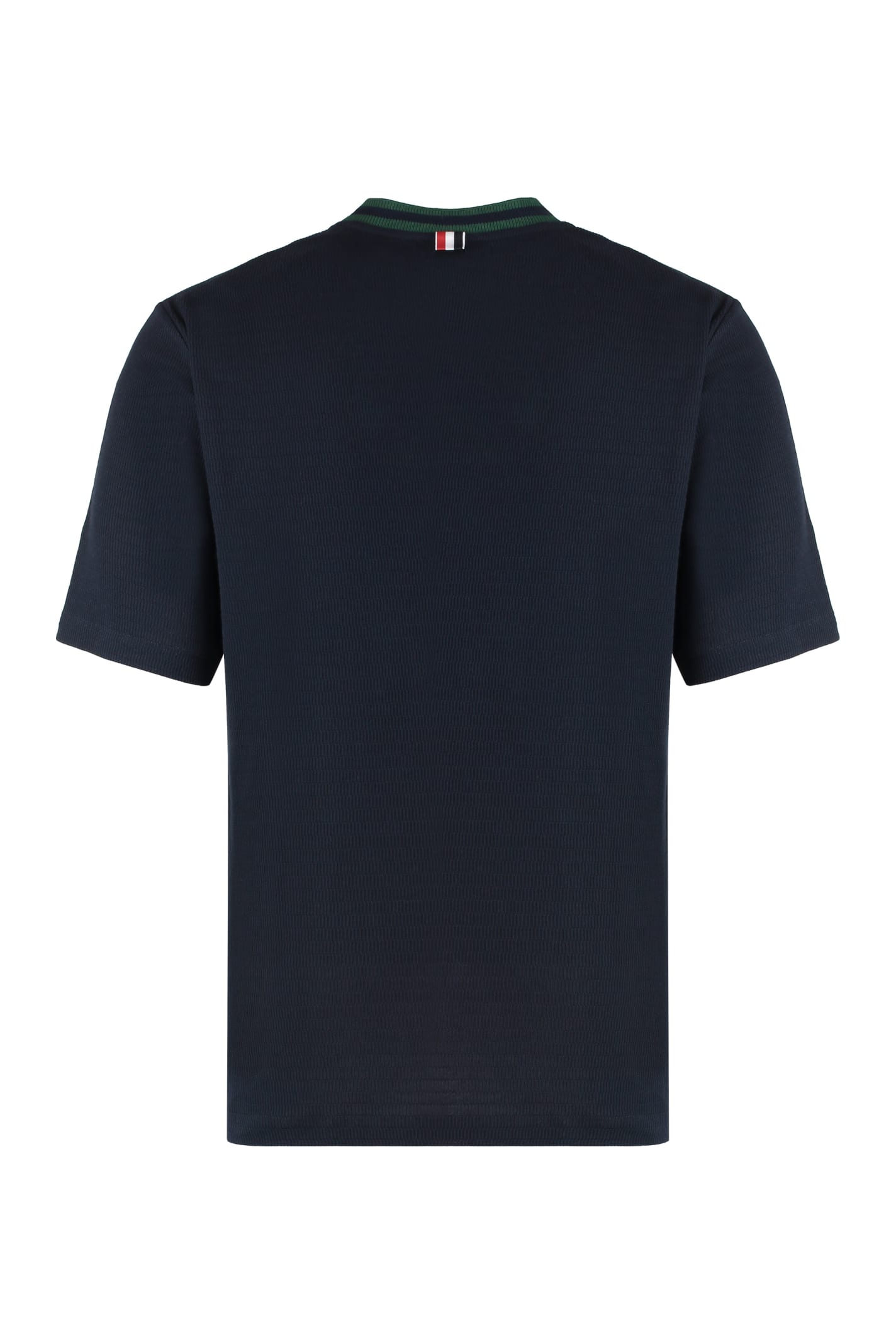 Shop Thom Browne Cotton Knit T-shirt In Blue