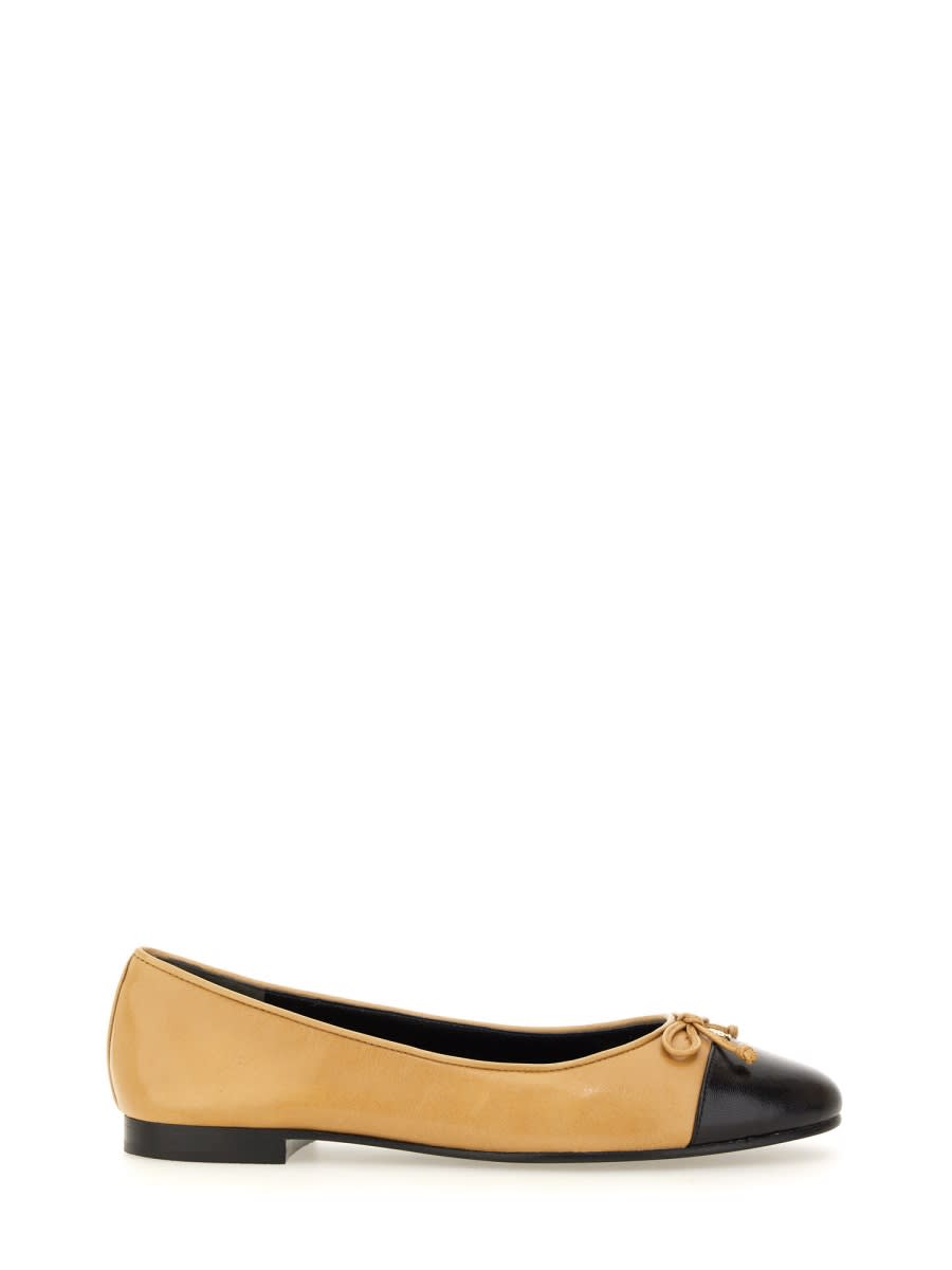 Shop Tory Burch Ballerina Bow In Beige