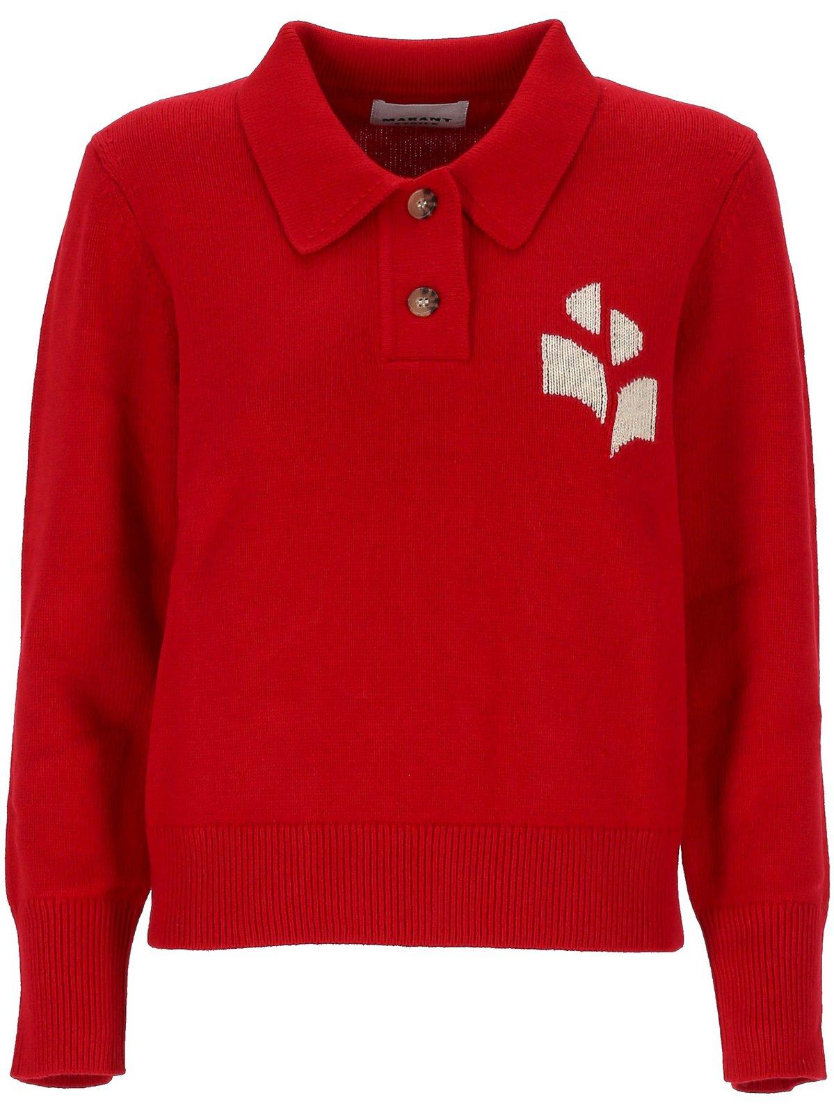 Marant Étoile Nola Logo Intarsia Polo Jumper