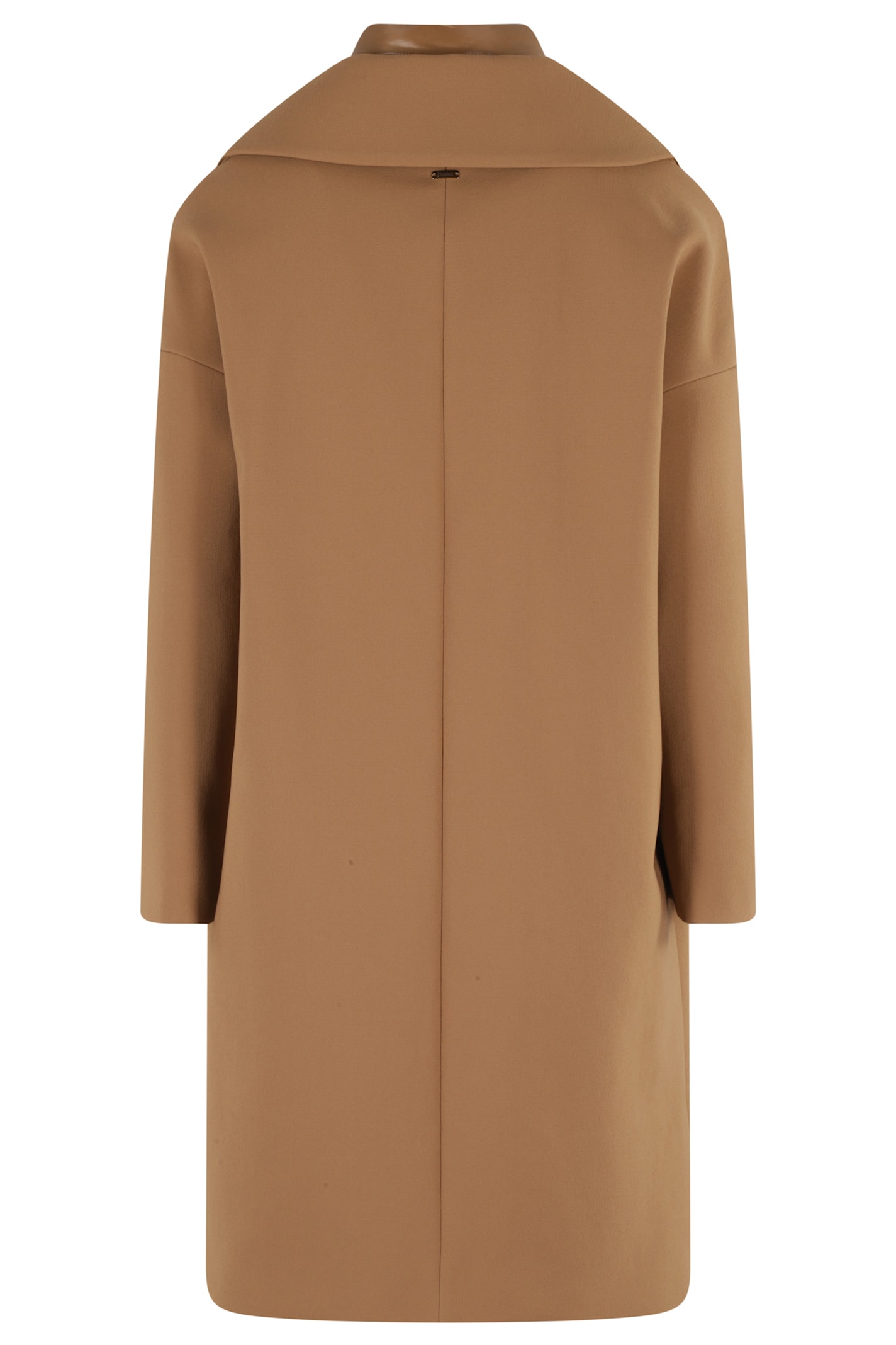 Herno Padded-collar Single-breasted Long Sleeved Coat In Brown