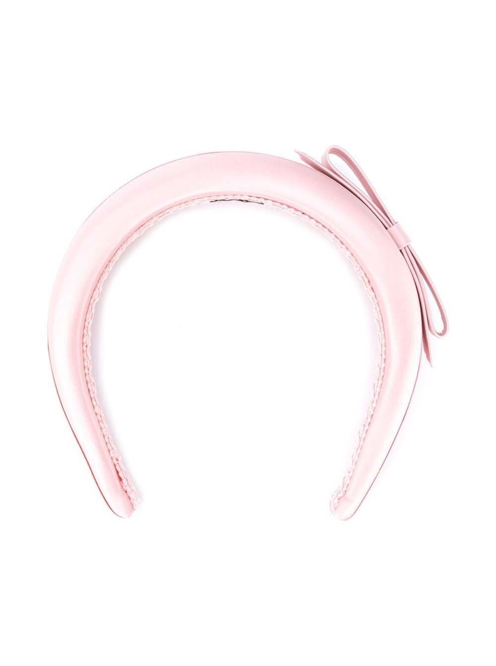 RED Valentino Pink Satin Headband With Bow