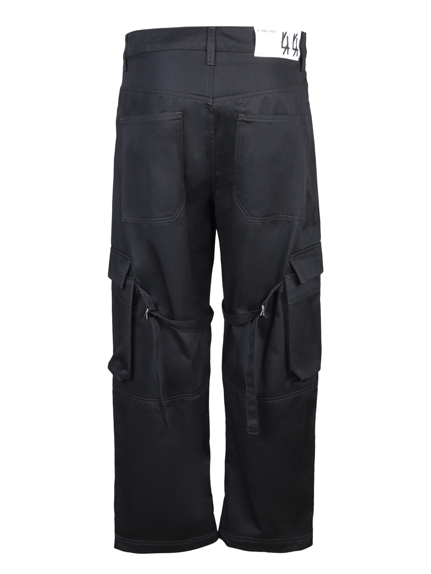 44 Label Group Logo-patch Black Cargo Pants In Black