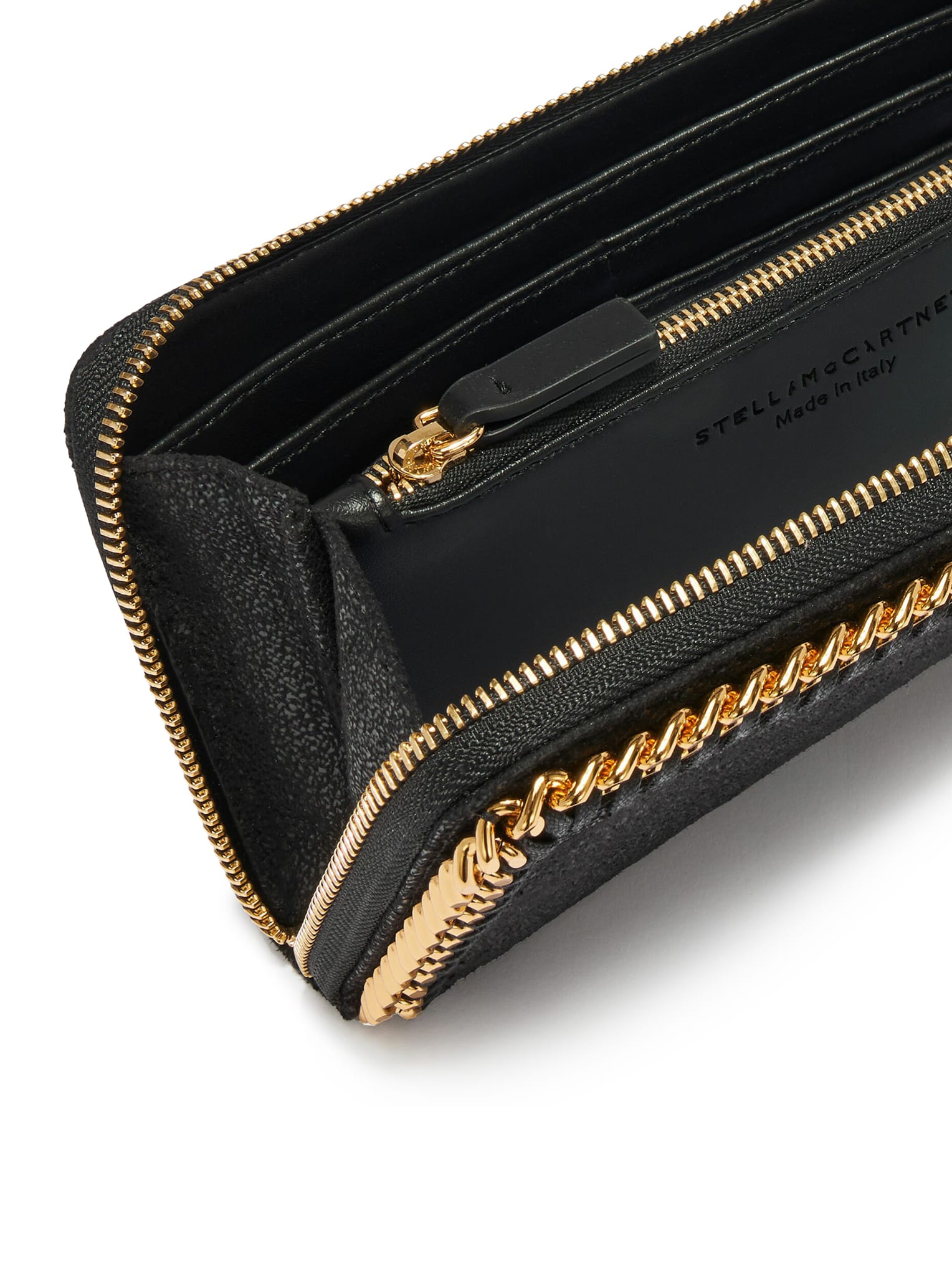 Shop Stella Mccartney Falabella Wallet In Black