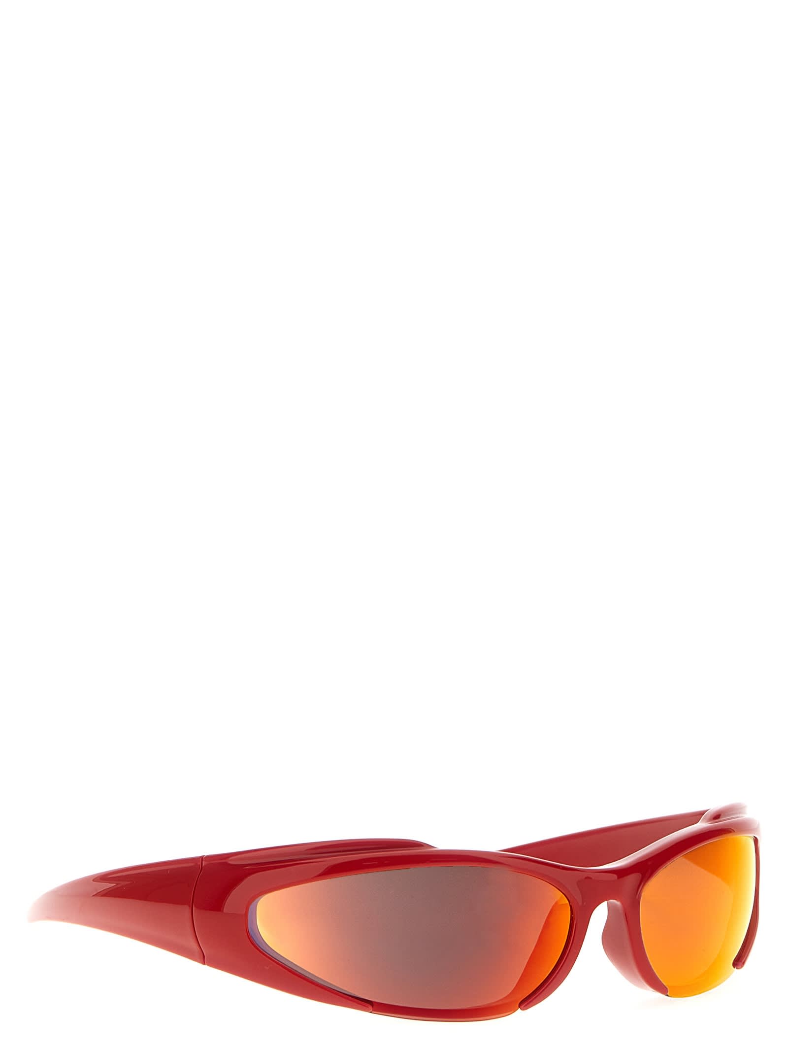 Shop Balenciaga Reverse Xpander Rectangle Sunglasses In Red