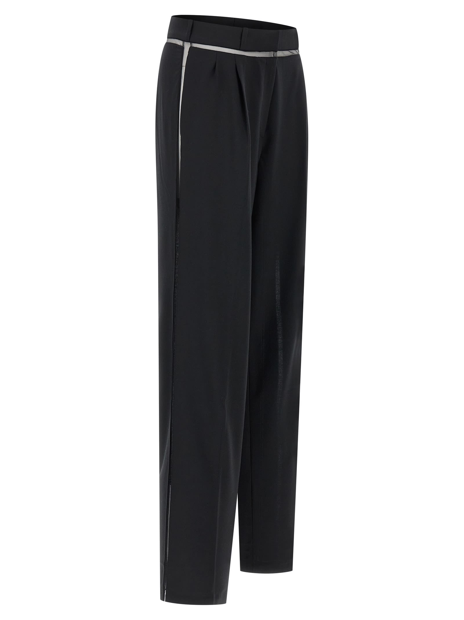 Nensi Dojaka Mesh Anouk Wide-leg Trousers In Black