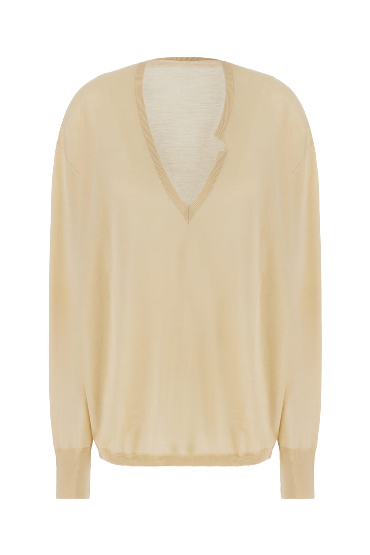 Shop Quira Sand Wool Oversize Sweater In Q0011