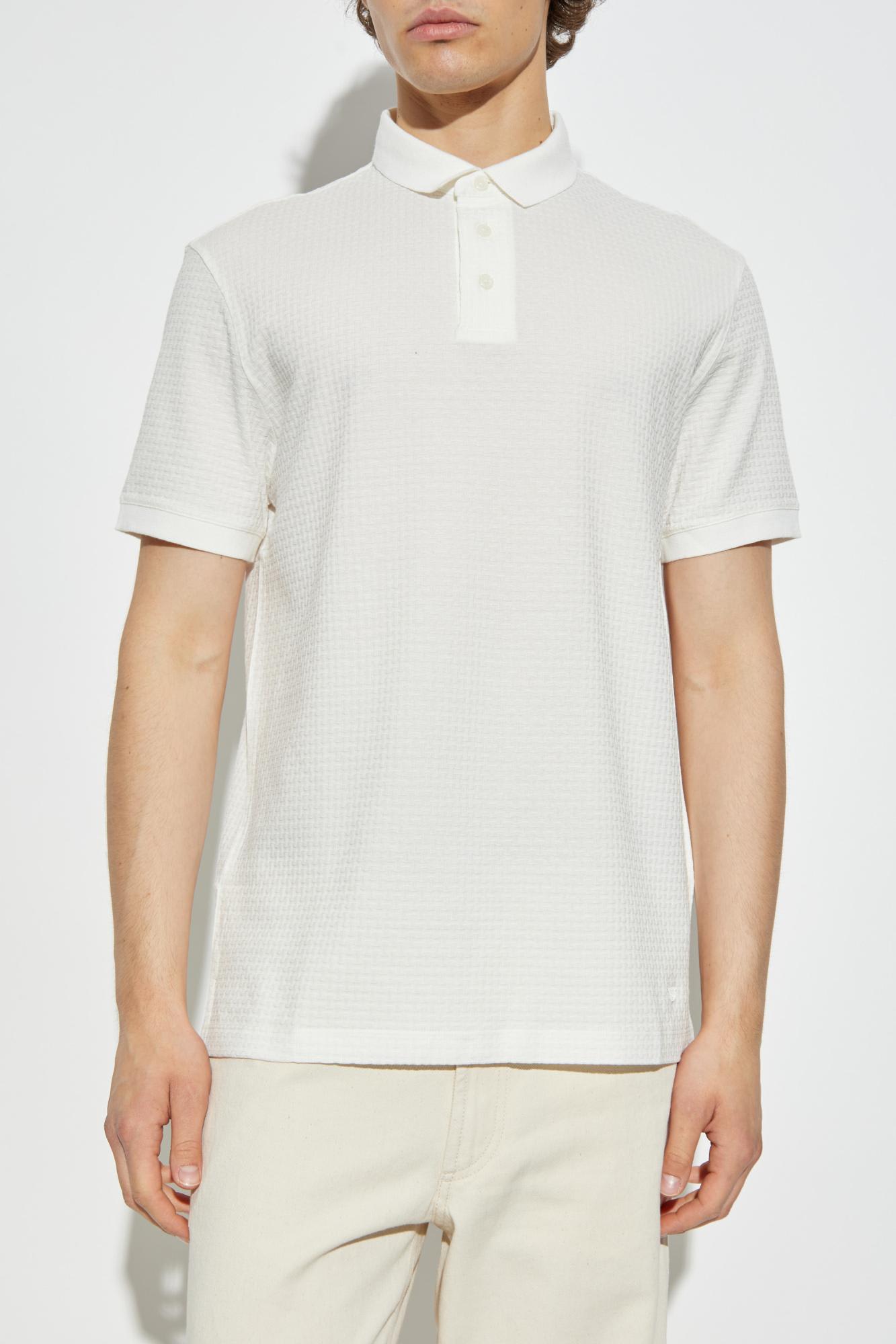 Emporio Armani Logo Embroidered Short-sleeved Polo Shirt In White