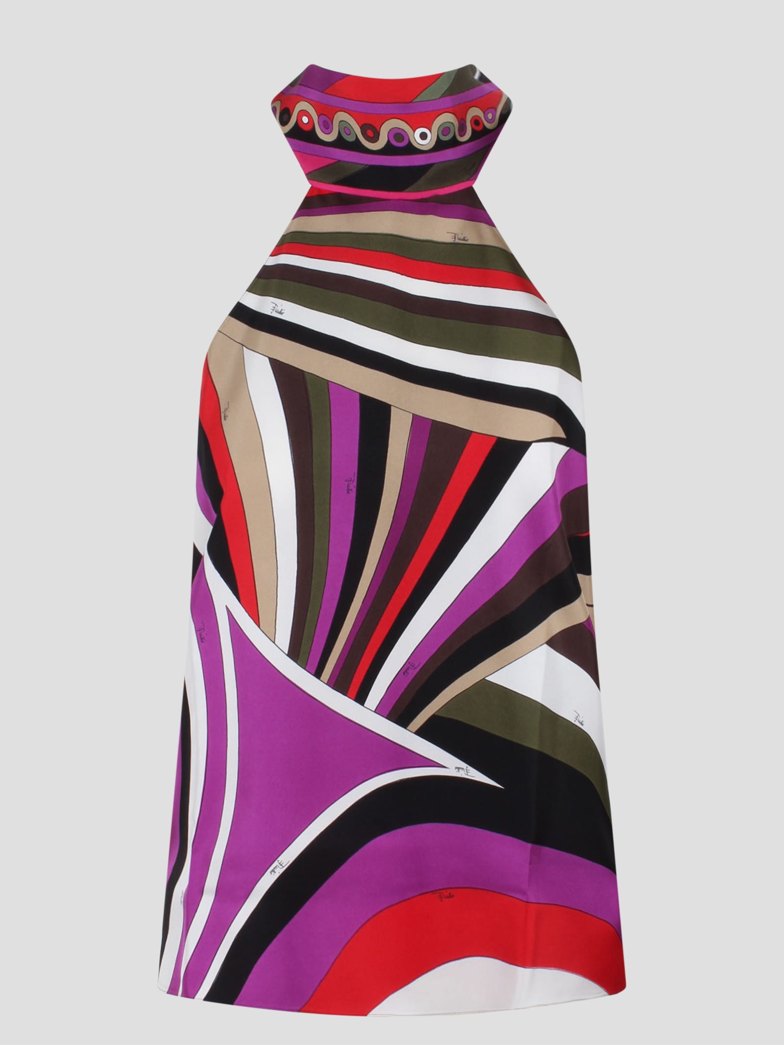 Shop Pucci Marmo-print Silk-twill Top In Multicolour