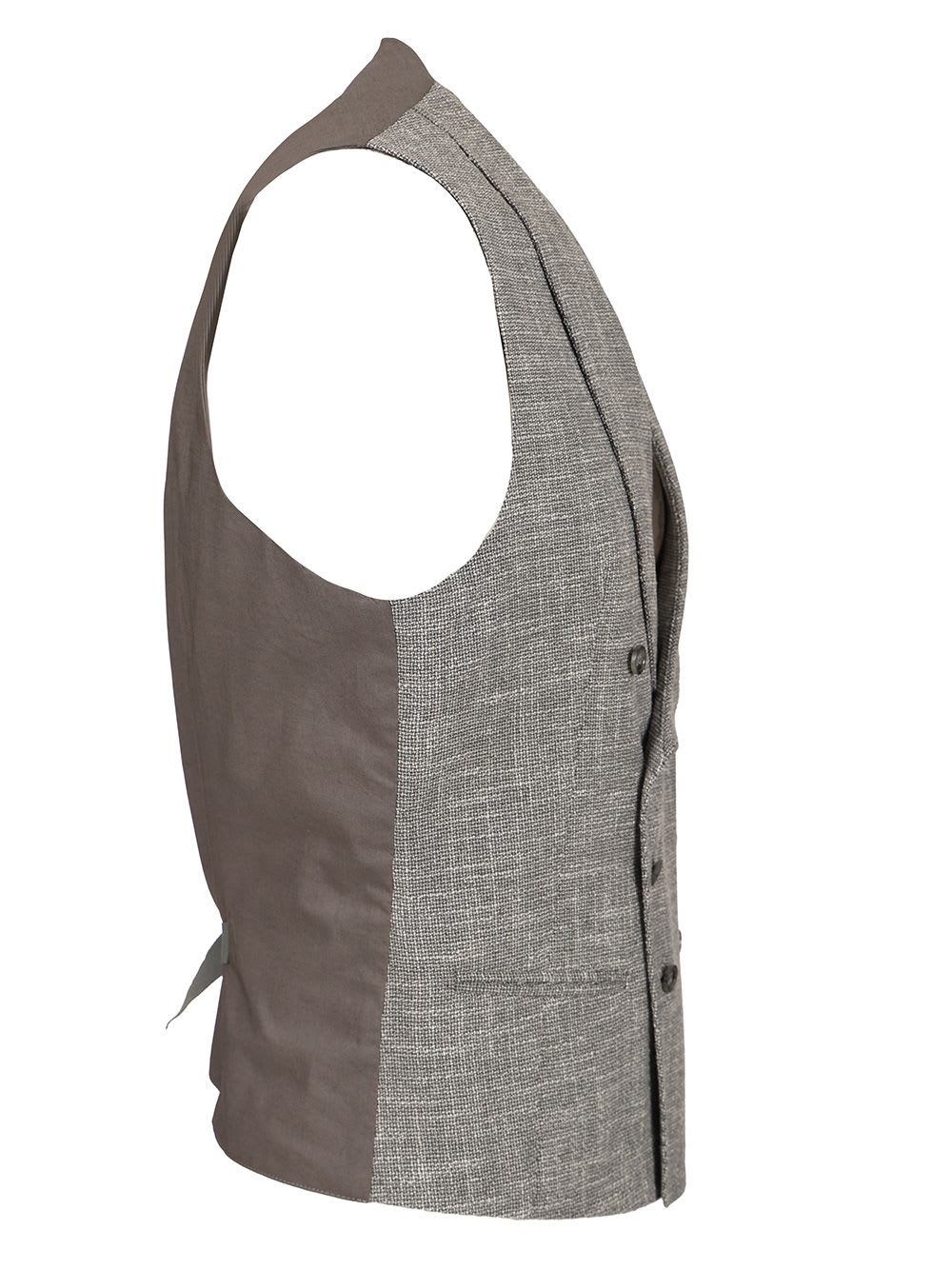 Shop Tagliatore Double-breasted Waistcoat In Grey