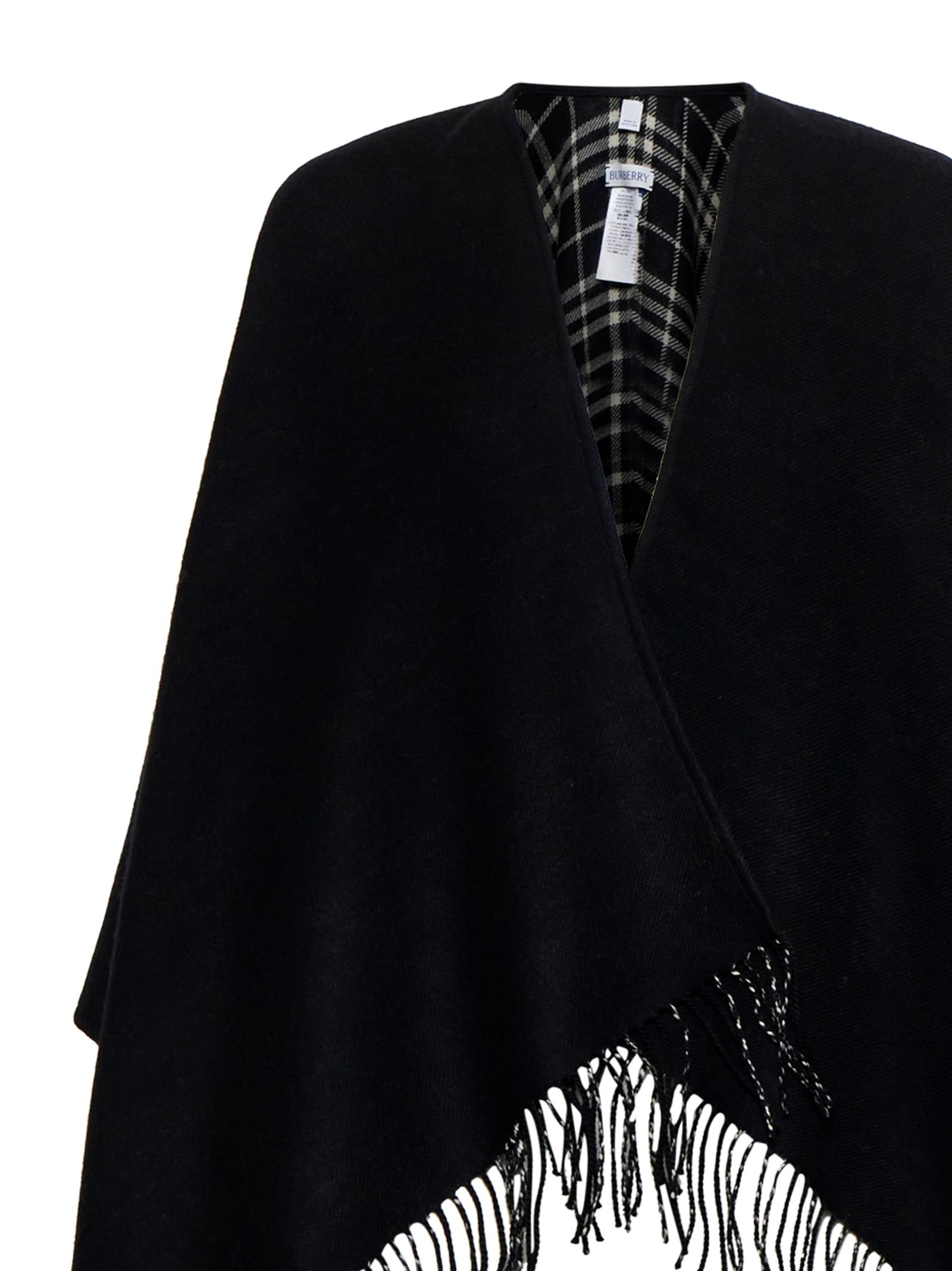 Shop Burberry Scarf In Black/calico Ip Chk