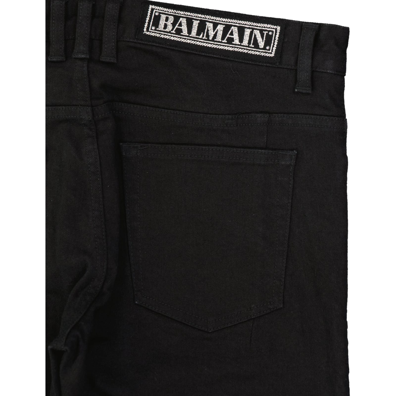 Shop Balmain Denim Jeans In Black