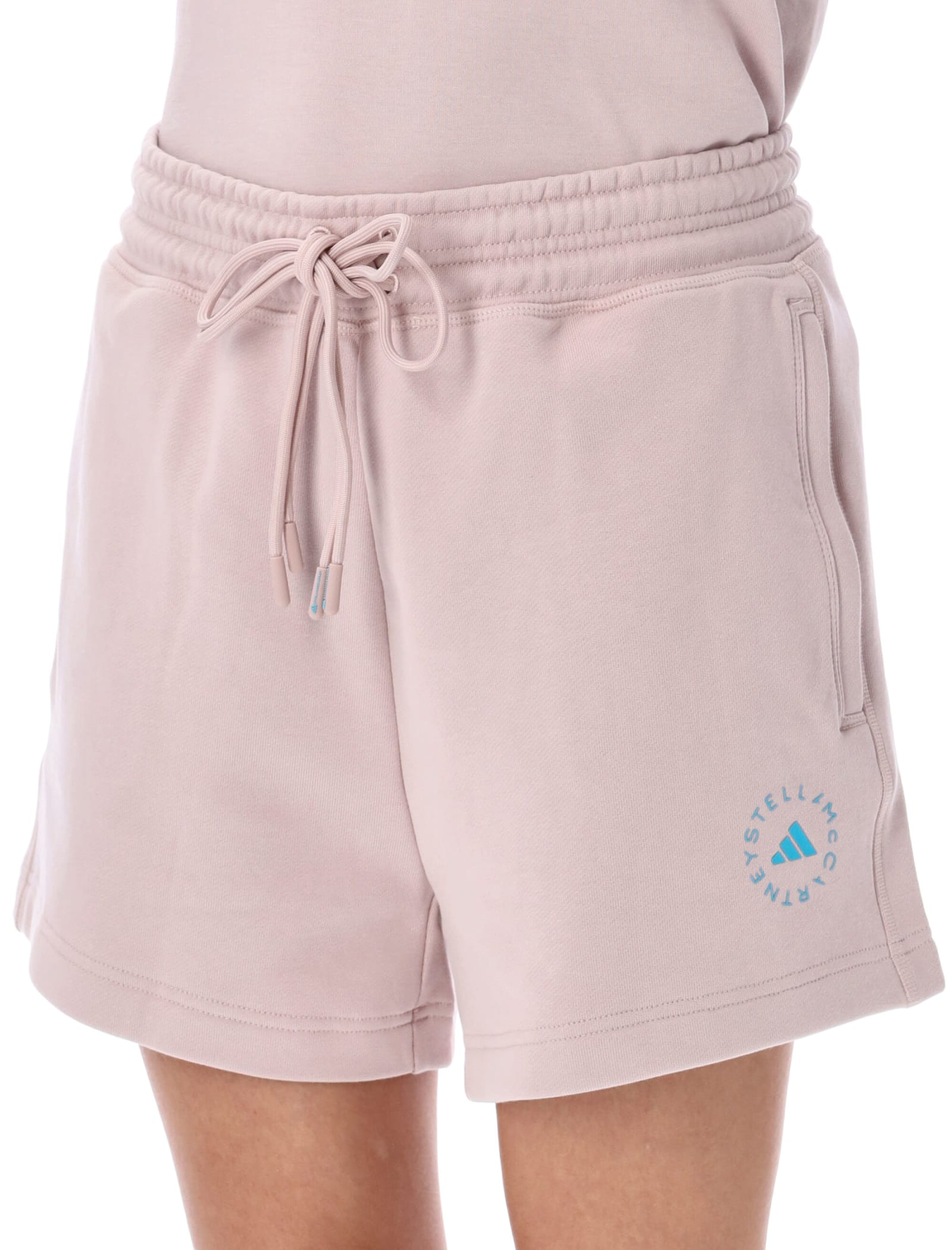Shop Adidas By Stella Mccartney Truecasuals Logo Terry Shorts In New Pink