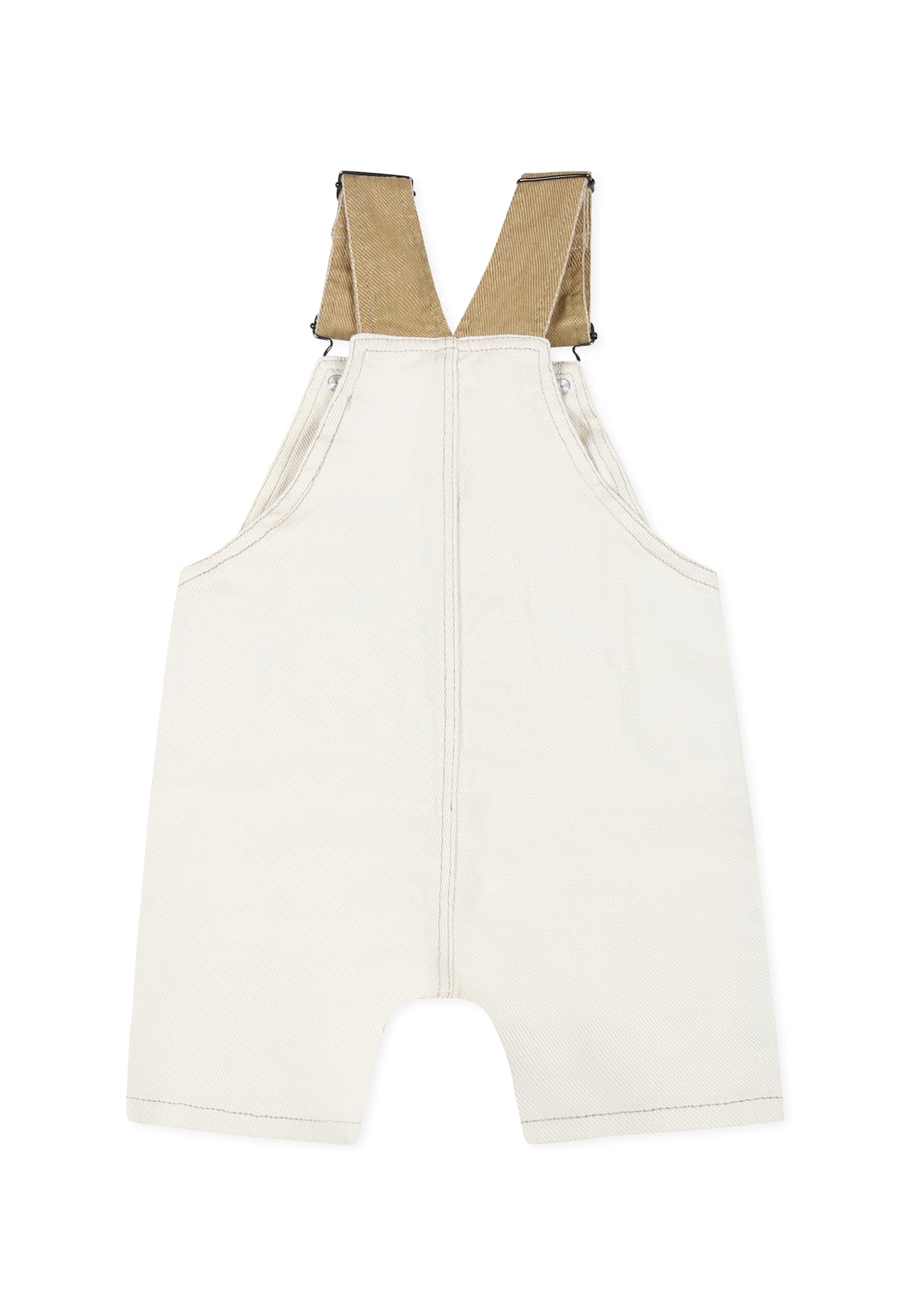 Timberland Ivory Dungarees For Baby Boy With Tree In Ivory