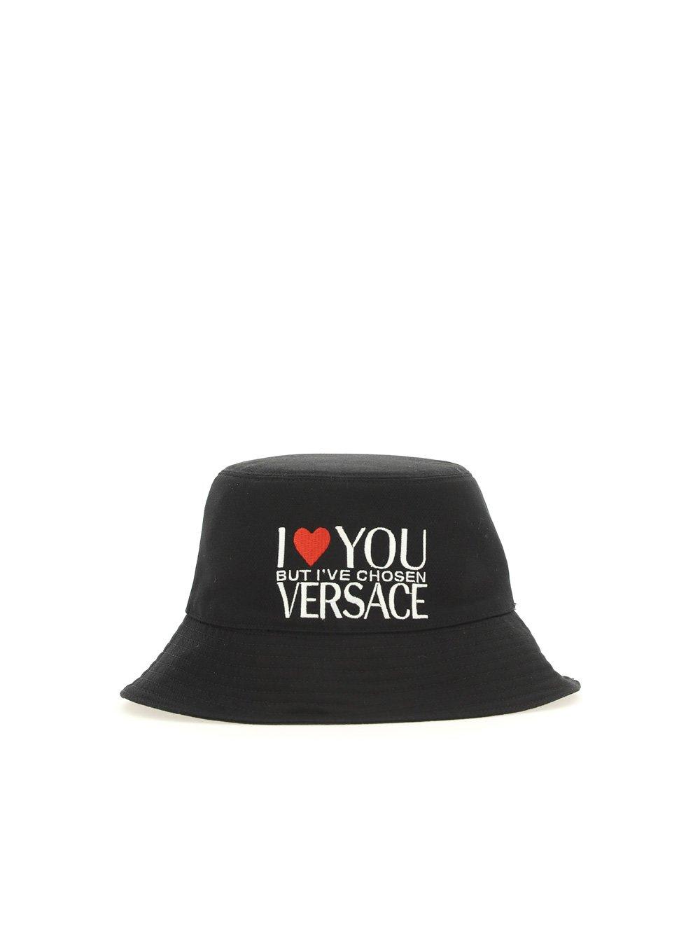 Versace Logo Embroidered Bucket Hat
