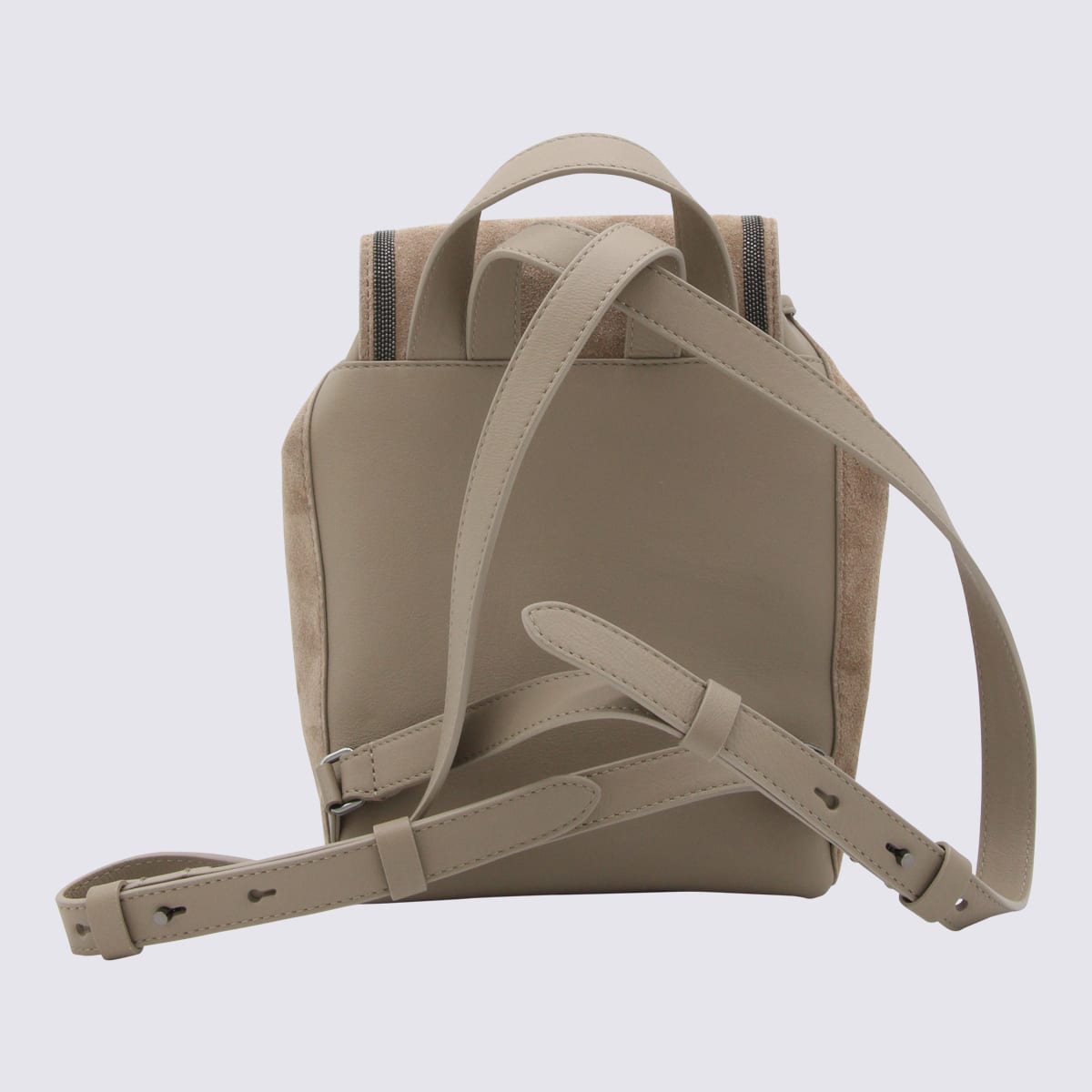 Shop Brunello Cucinelli Brown Suede And Leather Backpack
