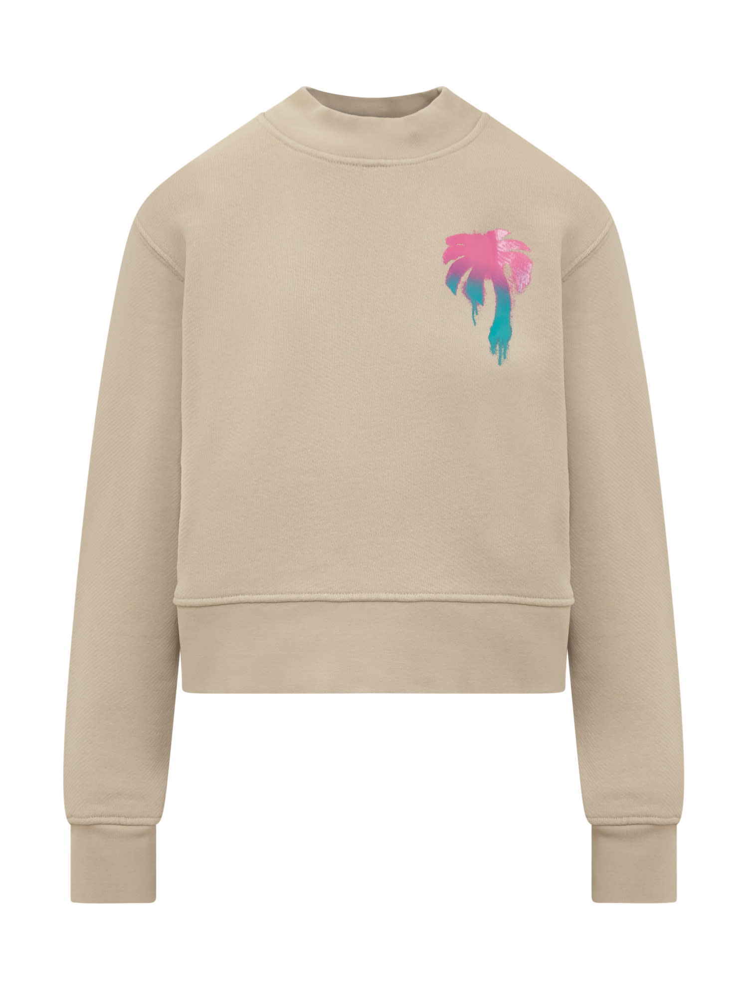Palm Angels Back I Love Pa Fitted Crewneck