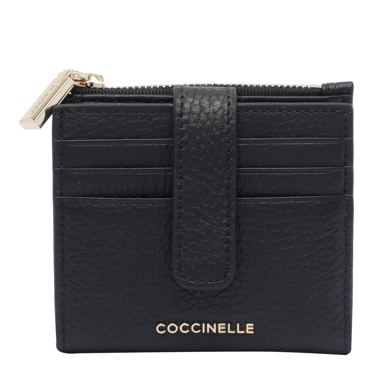 Coccinelle Metallic Soft Button Wallet In Black