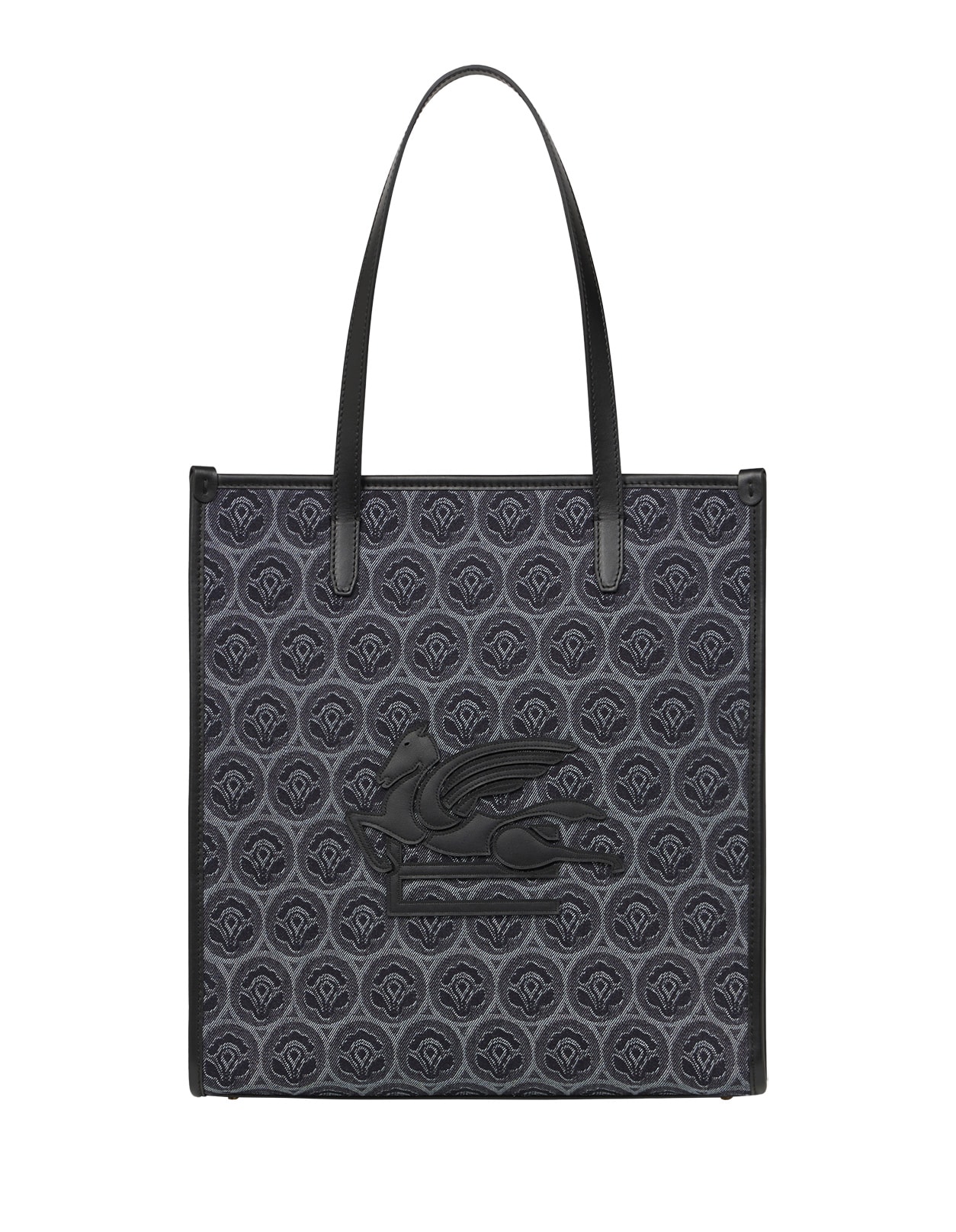 Shop Etro Love Trotter Medium Bag In Blue Denim Jacquard