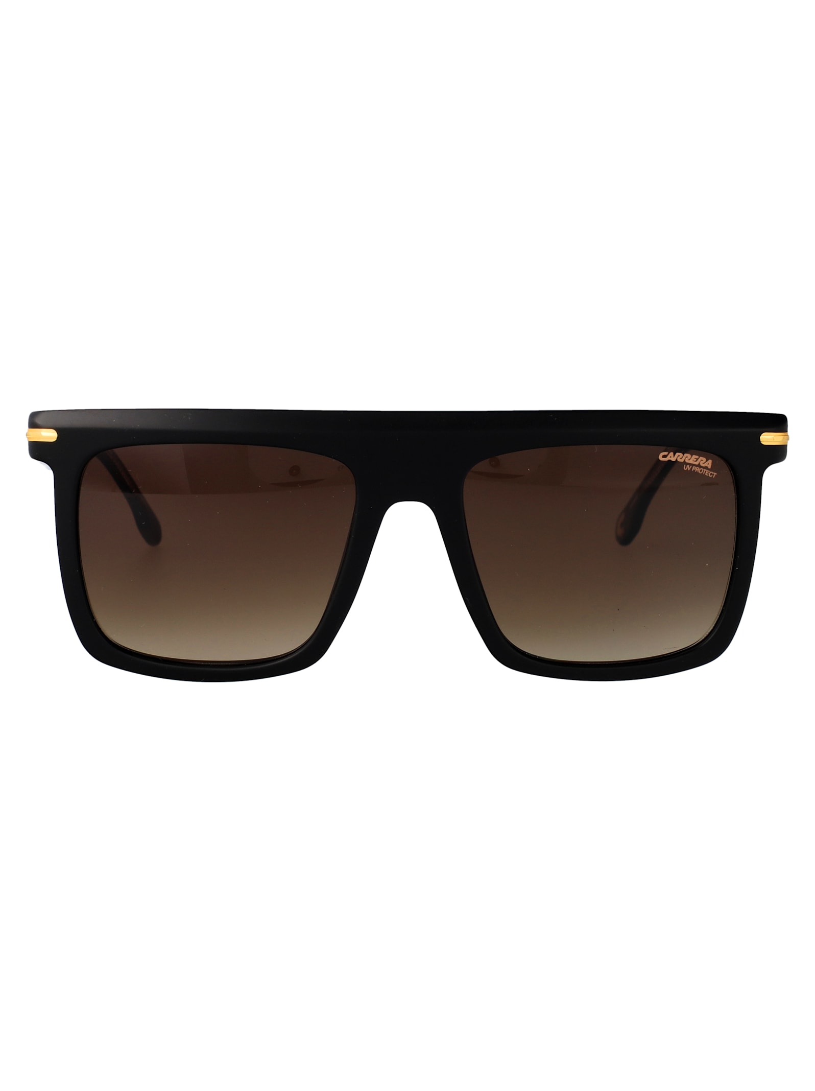 Carrera Matte Black Gold Acetate Sunglasses In Brown