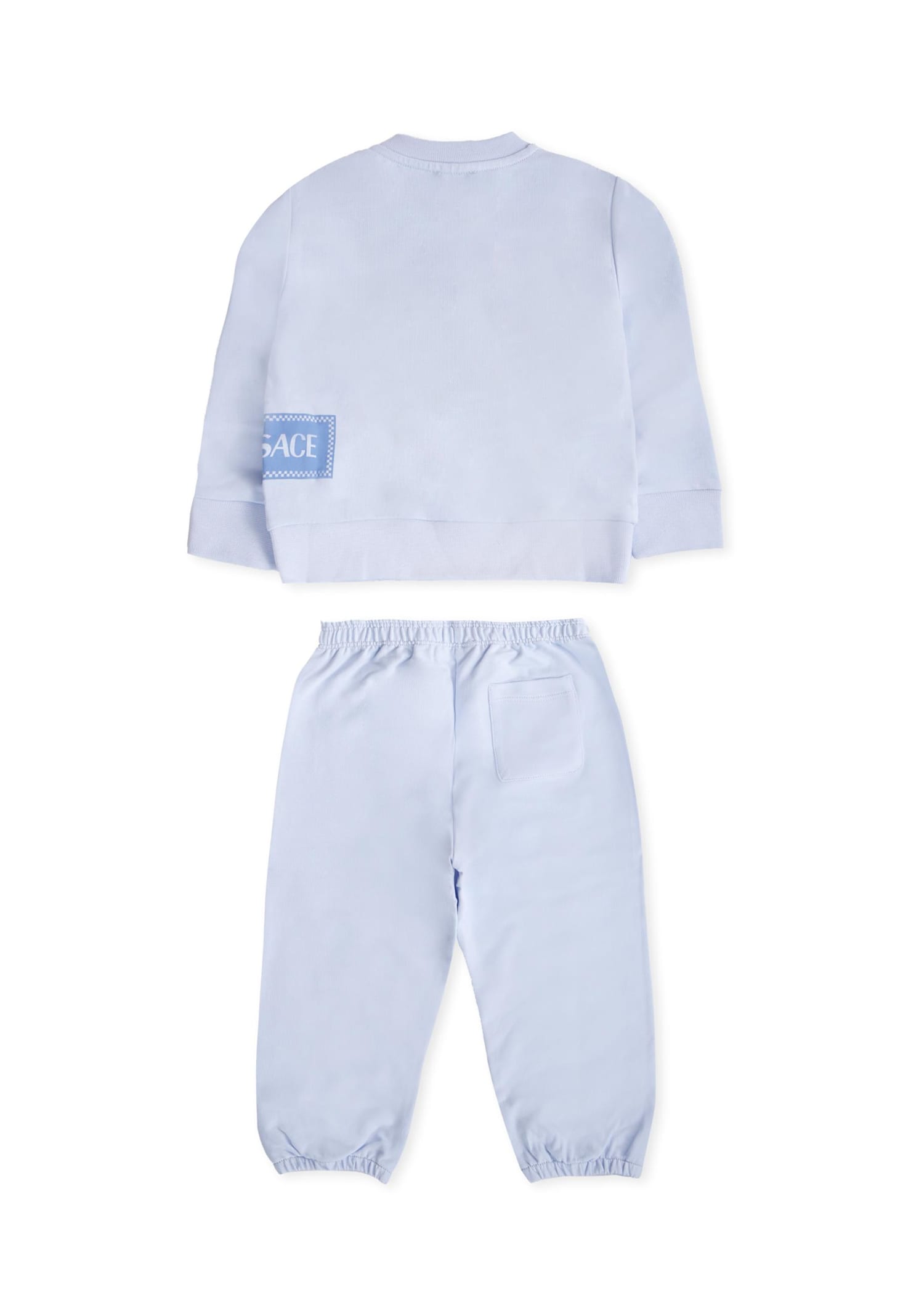 Versace Light Blue Tracksuit With 90 Vintage Logo For Baby Girl In Blue
