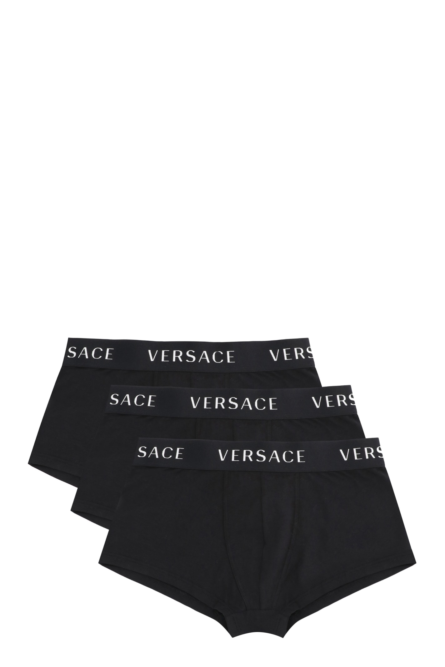 Versace Set Of Three Boxer In Black