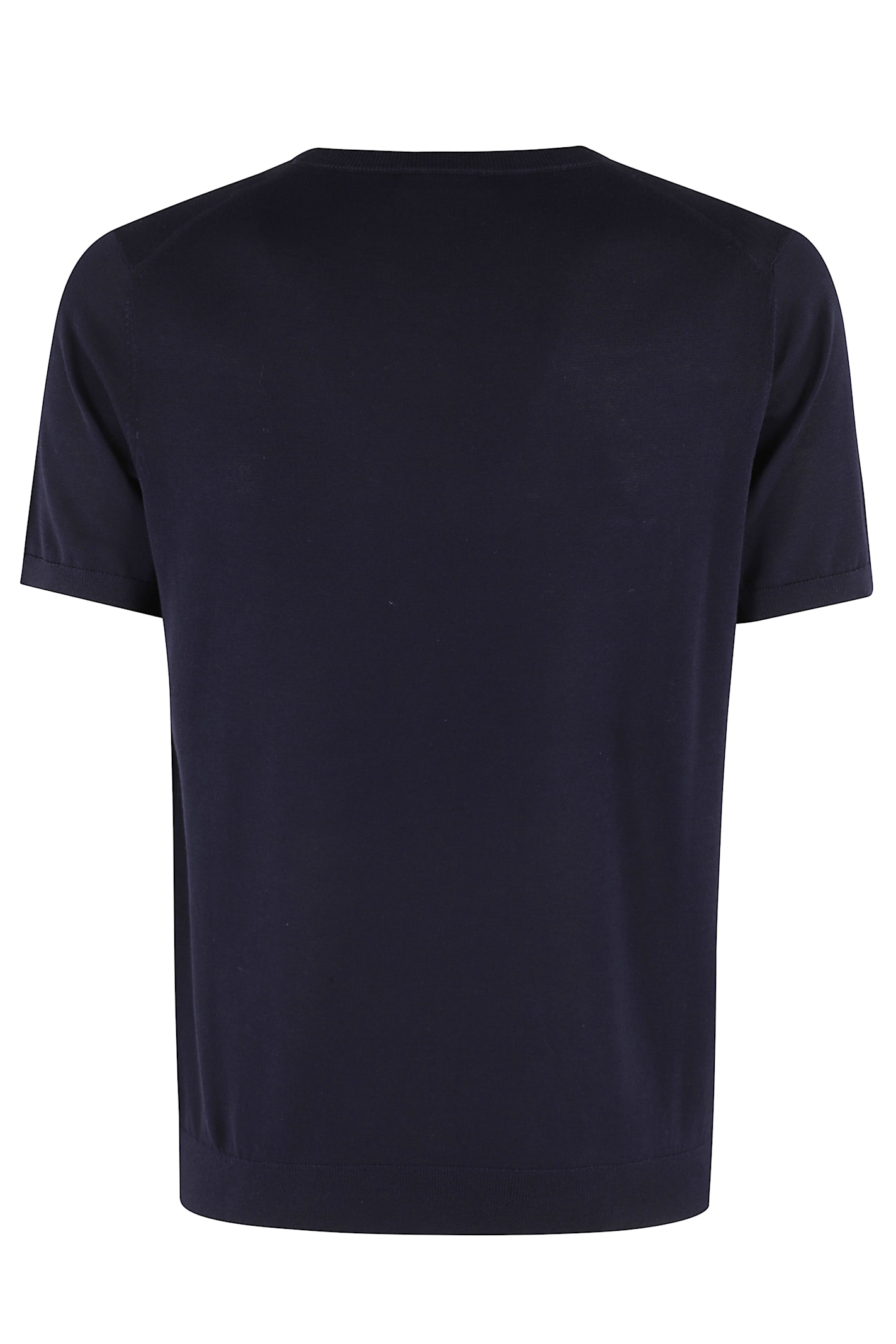 Kangra Cashmere Kangra Short-sleeve Knit Top With Ribbed Detailing In Blu