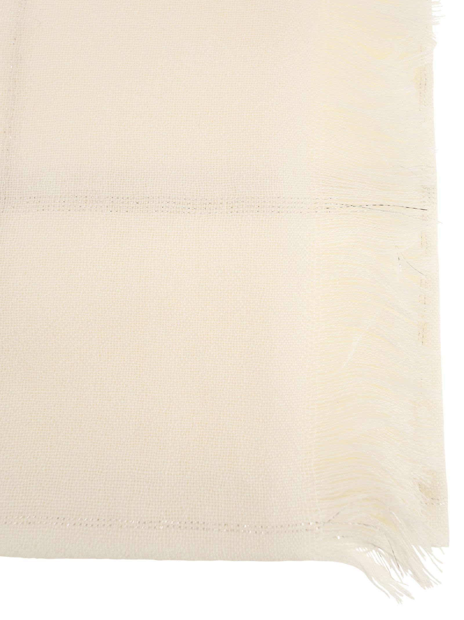 Peserico Virgin Wool Scarf In White