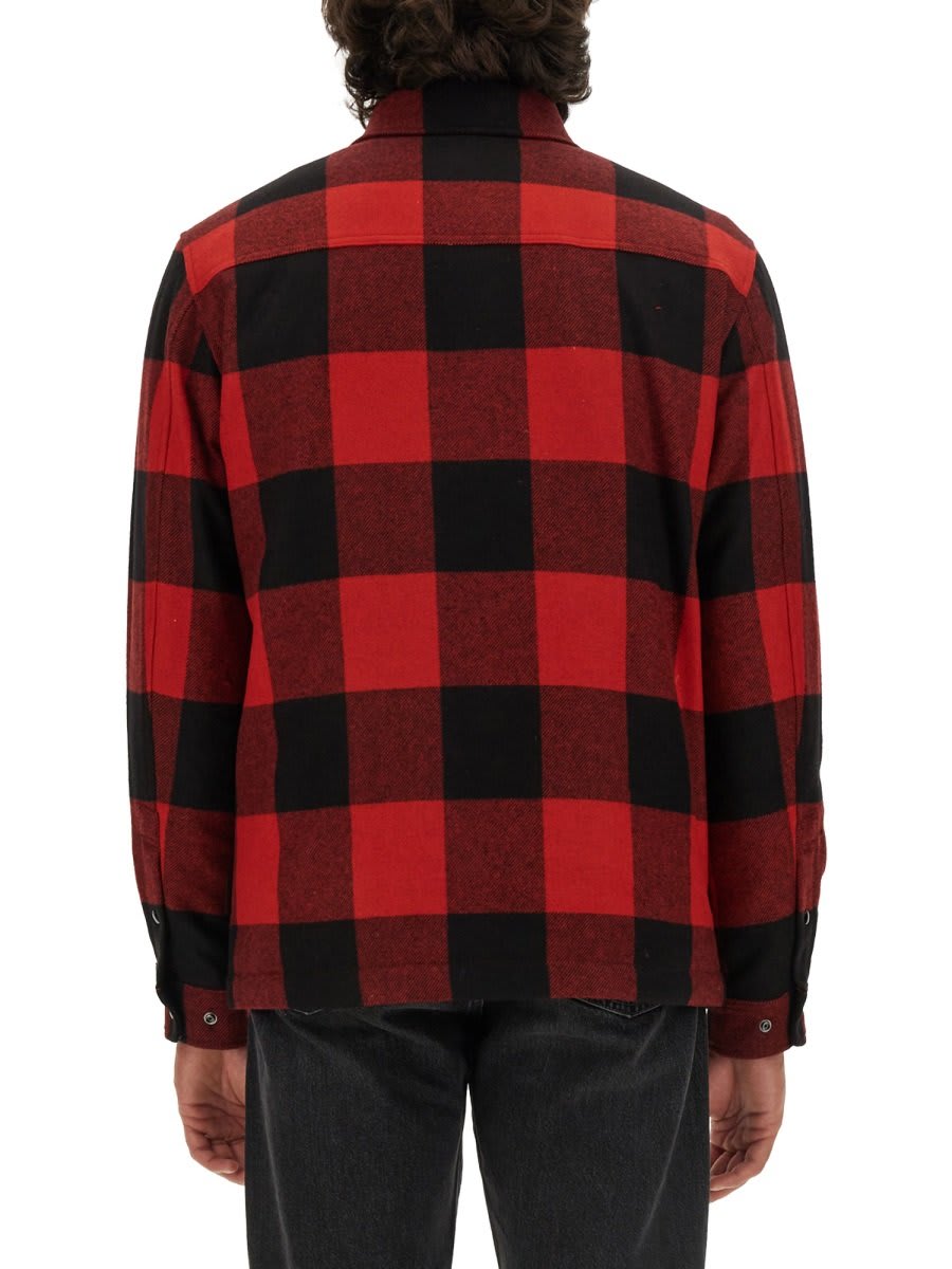 Shop Woolrich Alaskan Check-pattern Overshirt In Red