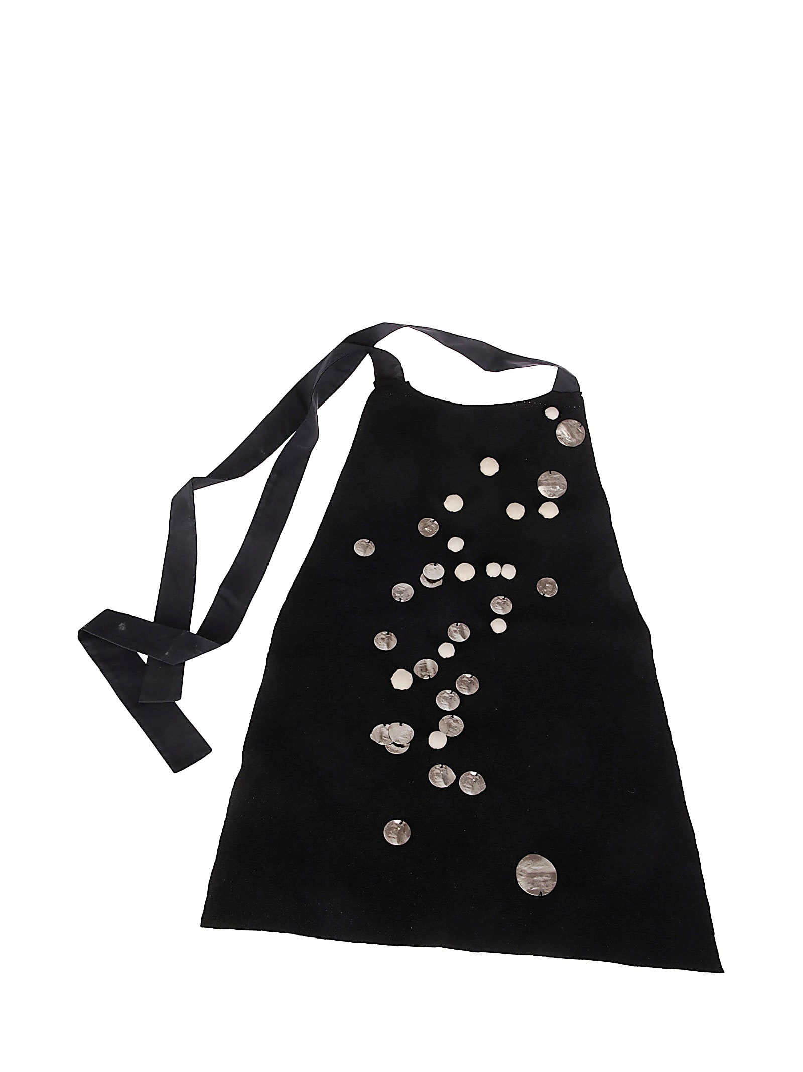 Maria Calderara Metallic-disc Bib Scarf In Black