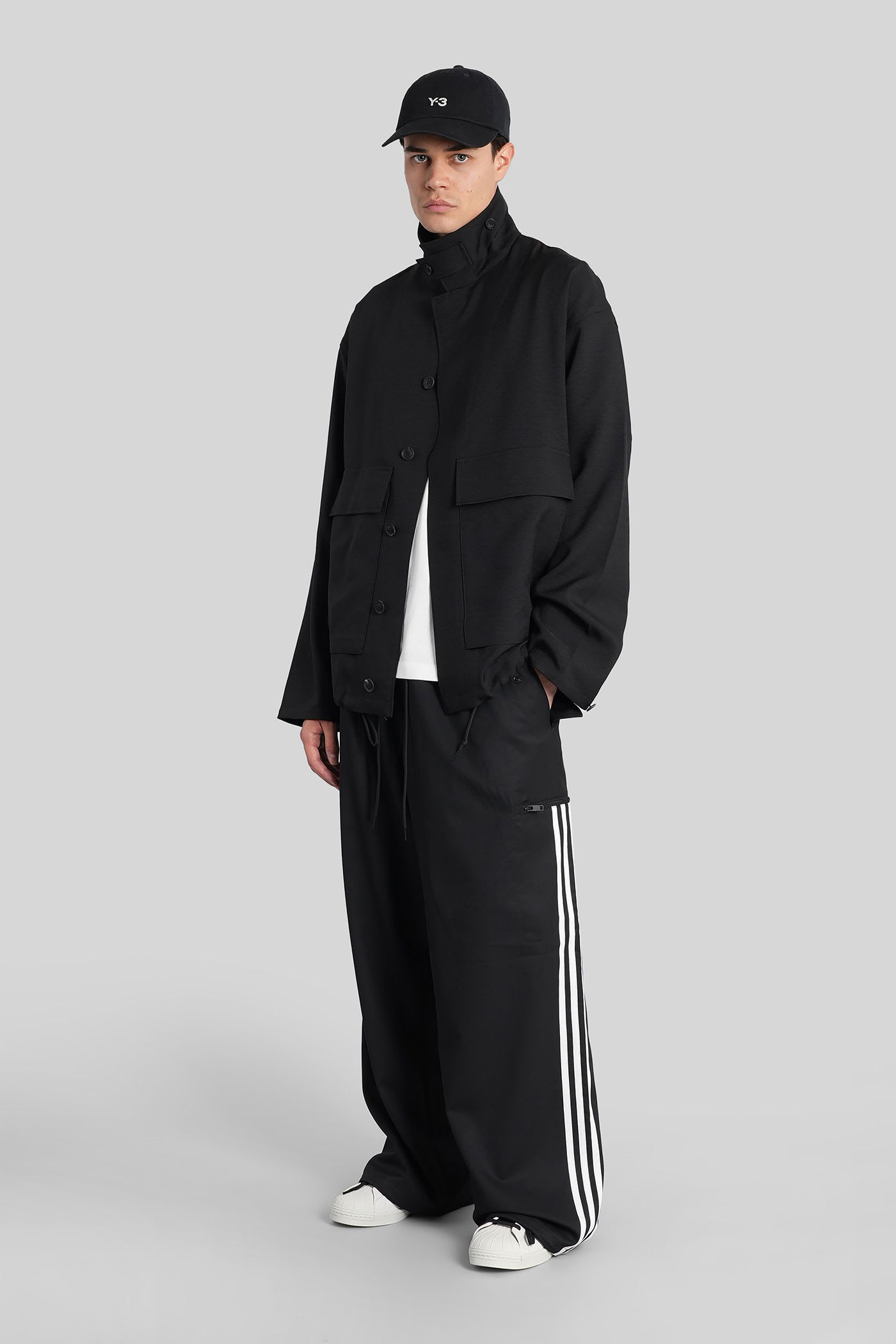 Y-3 Adidas Y 3 Black Sport Uniform Patch Jacket In Black