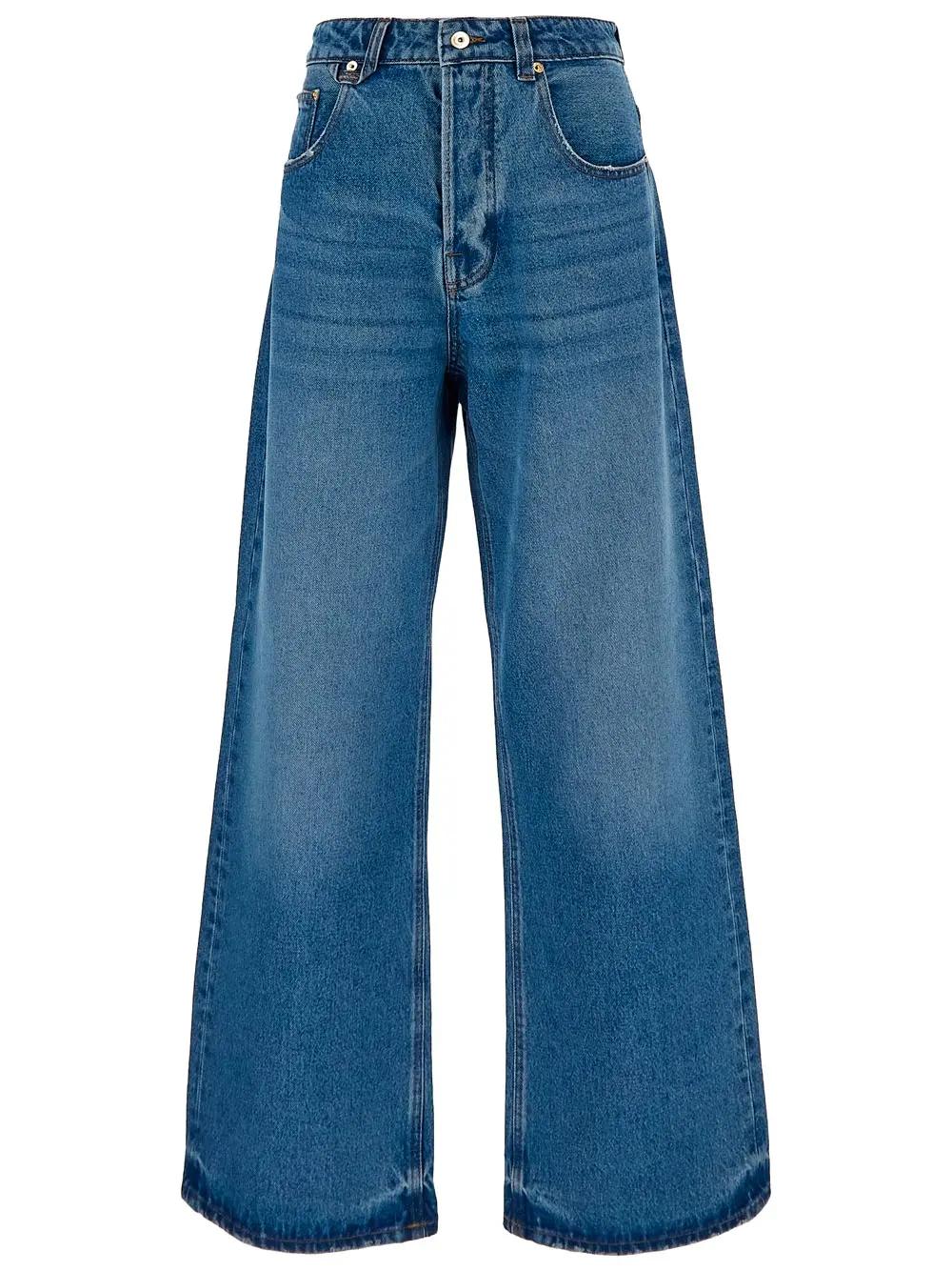 Shop Jacquemus Le De-nimes Large Jeans In Blue
