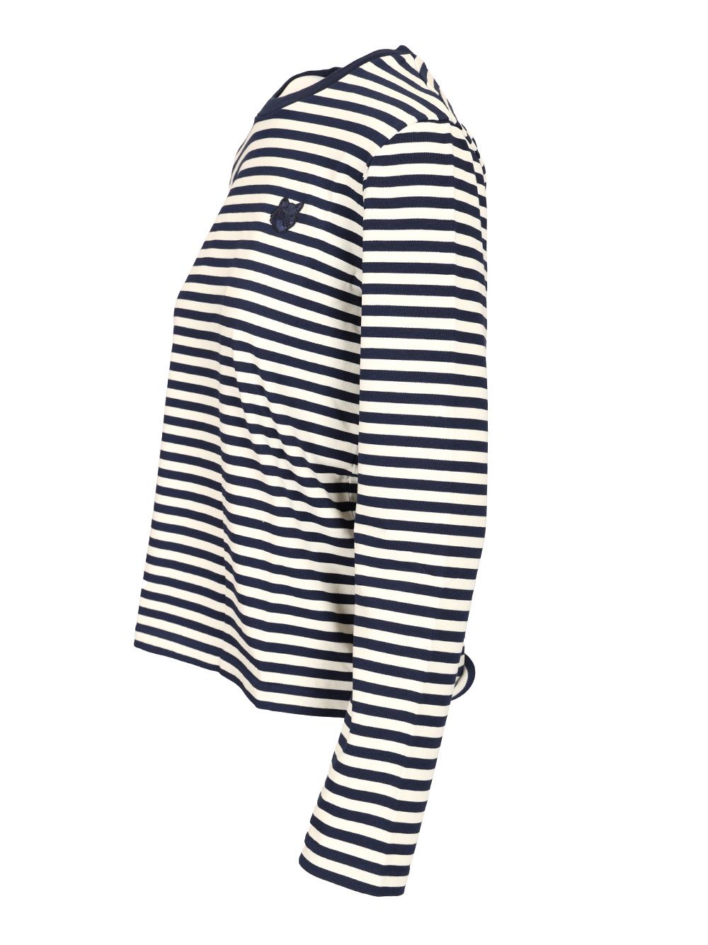 Maison Kitsuné Bold Fox Head Patch Multi Stripes Regular Ls Tee-shirt