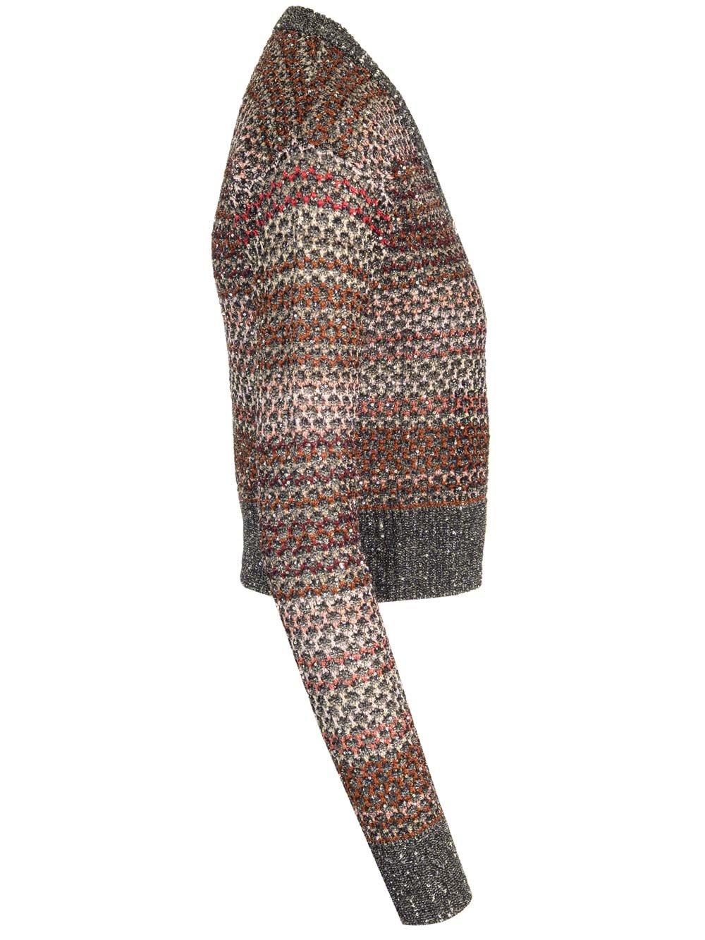 Shop Missoni Metallic Thread Sequin Embellished Cardigan In Multicolour