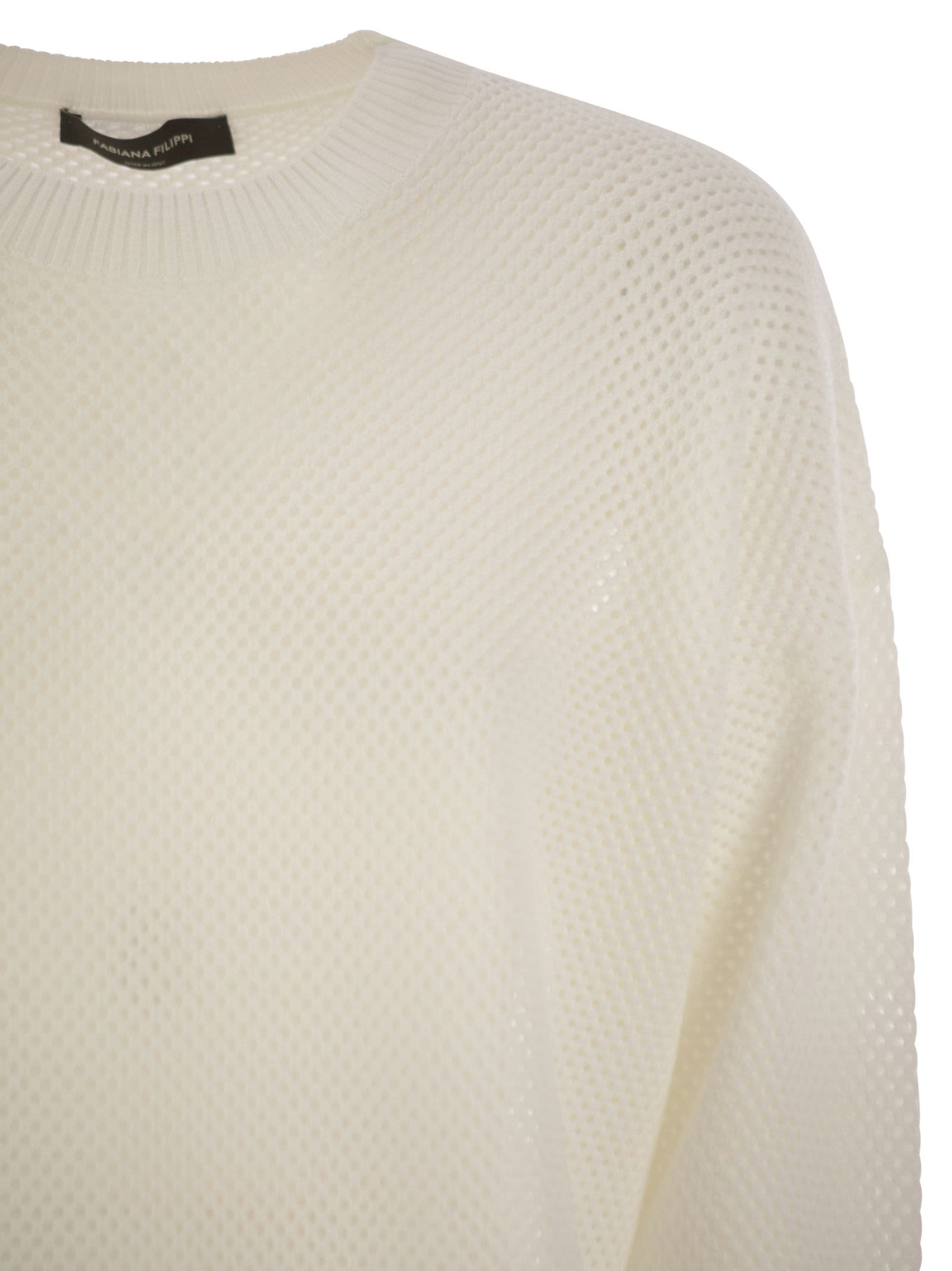 Fabiana Filippi Crew-neck Sweater In Wool And Cotton