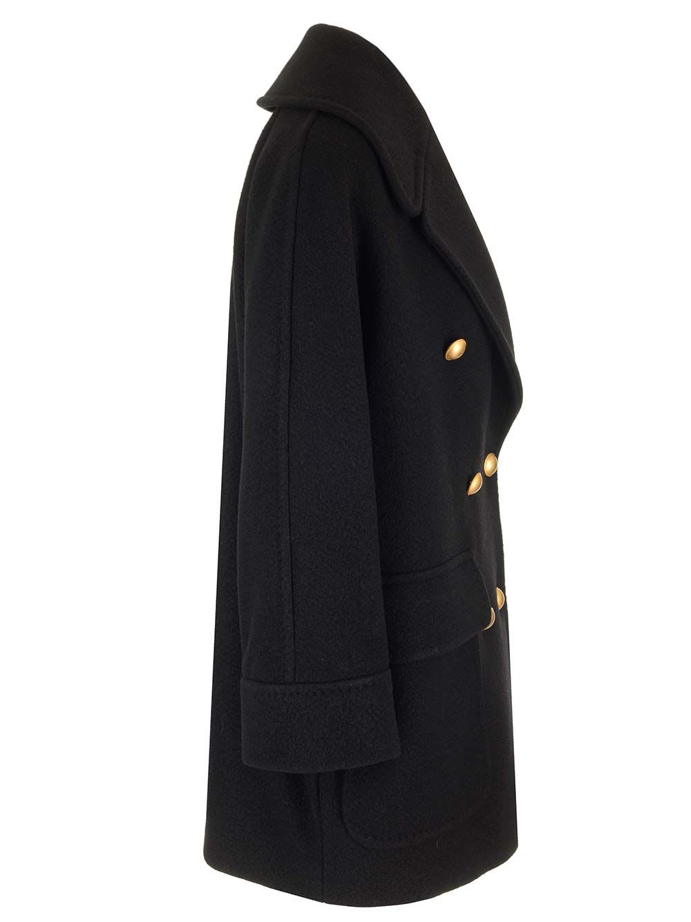 Shop Tagliatore Lilian Wool Drill Coat In Black