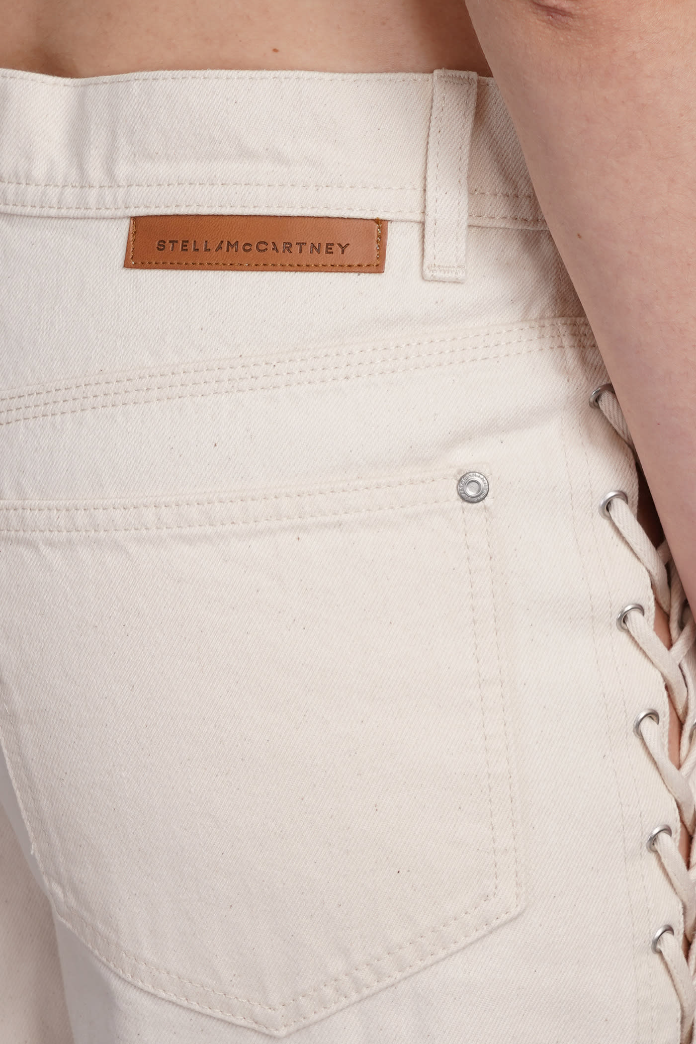 Shop Stella Mccartney Jeans In Beige Cotton