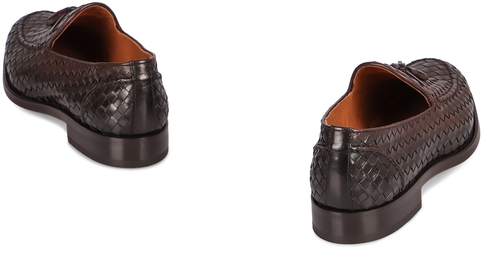 Doucal's Interwoven Leather Loafers In Brown