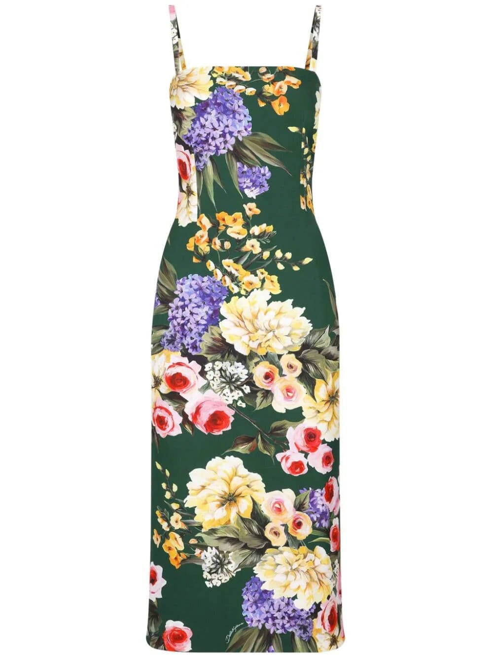 Shop Dolce & Gabbana Abito St Giardino In Yb Fondo Verde