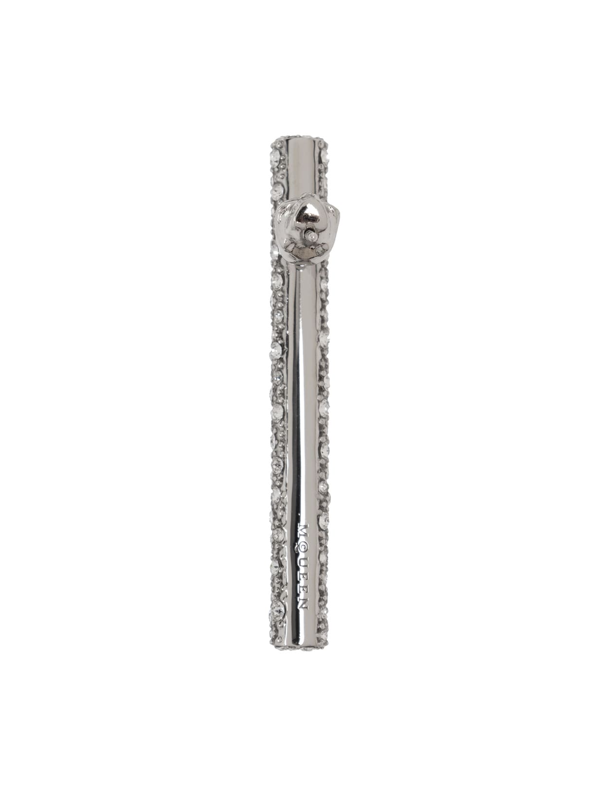 ALEXANDER MCQUEEN PALLADIUM CROSS-BAR EARRINGS