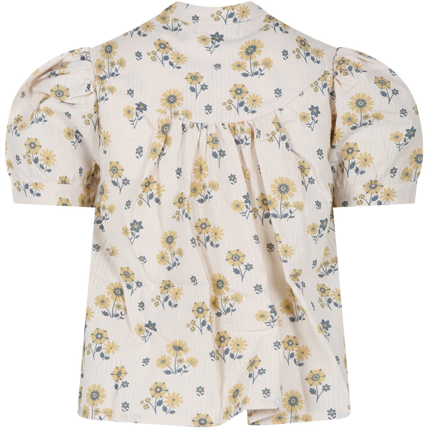 Shop Coco Au Lait Ivory Top For Girl With Flowers Print